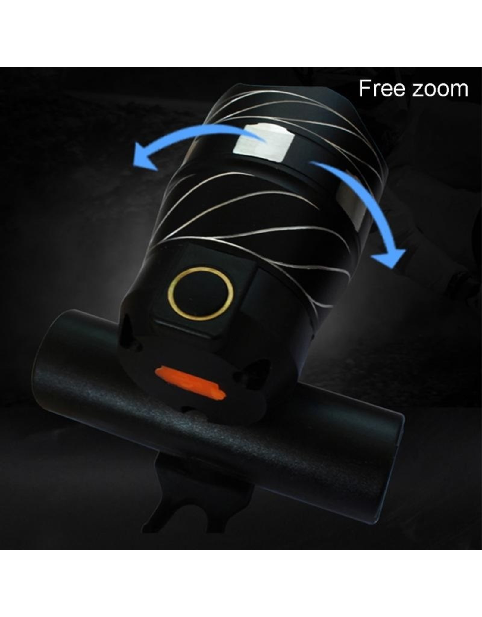 Merkloos Ultieme Led Fietslamp - Oplaadbaar via USB - Super fel - 3 standen & zoom