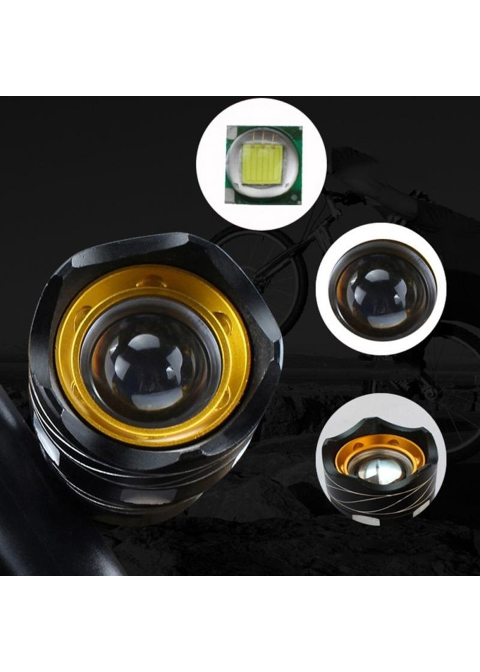 Ultieme Led Fietslamp - Oplaadbaar via USB - Super fel - 3 standen & zoom
