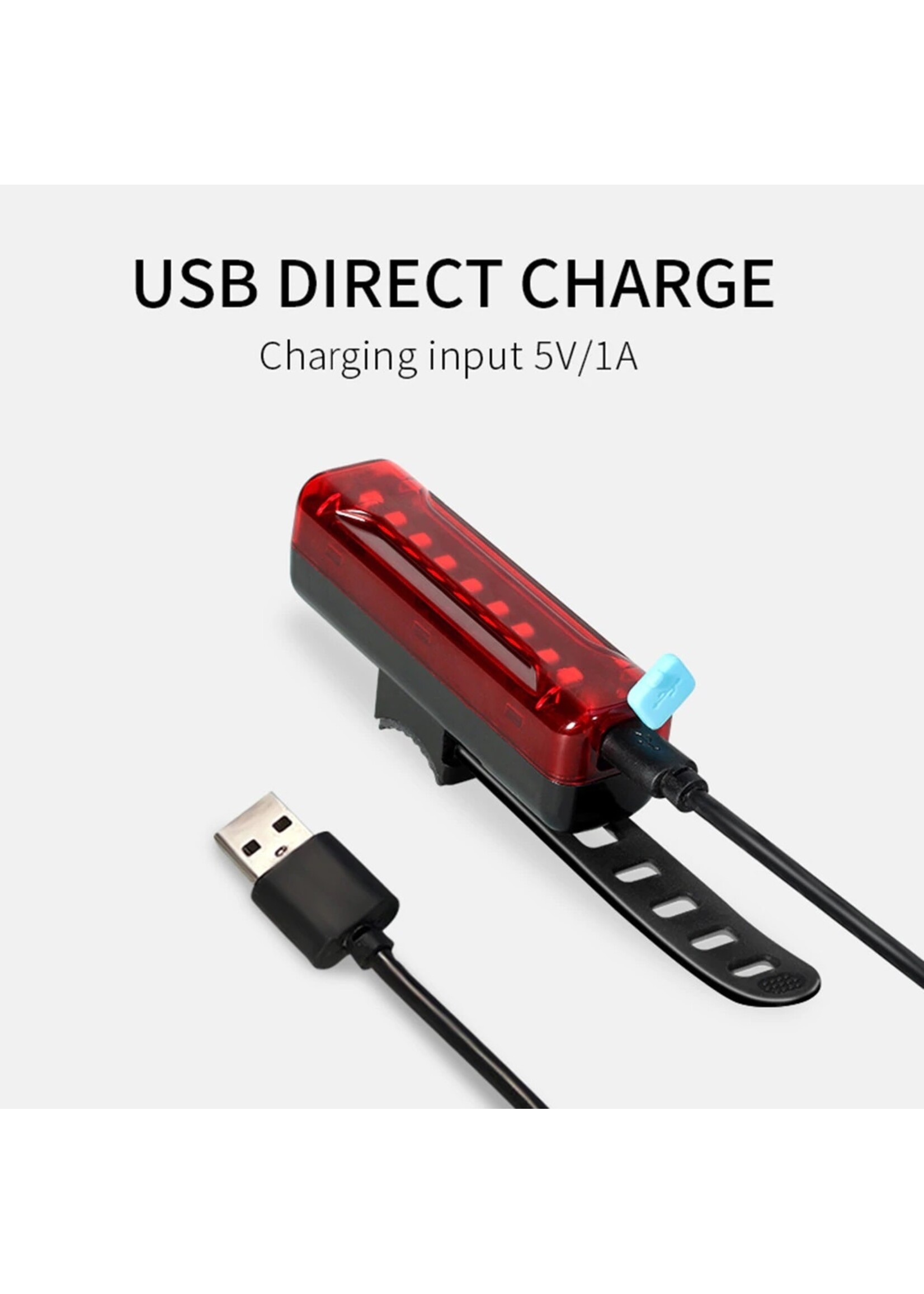 Led Fietslamp - Achterlicht - USB oplaadbaar – Rood achterlicht - USB oplaadbaar