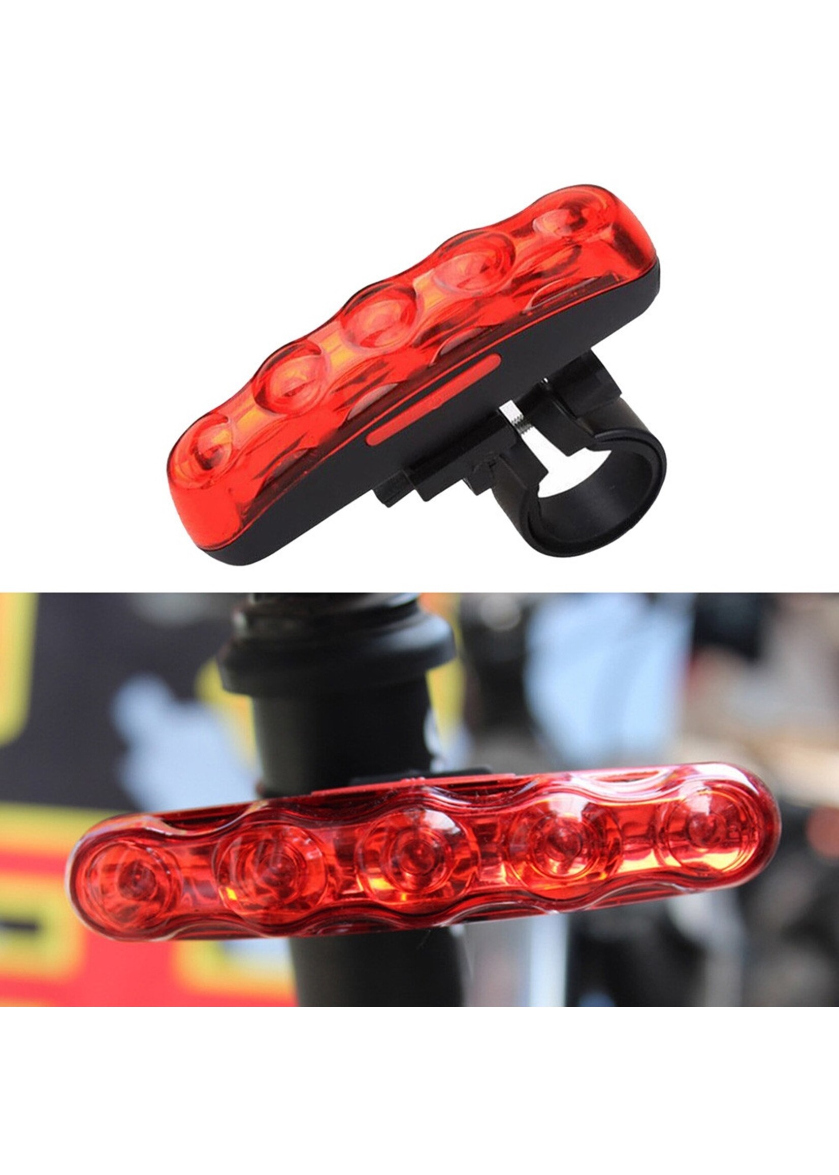 LED verlichting fiets - Achterlicht fiets - Afneembare fietslamp - Fietsverlichting (Rood)