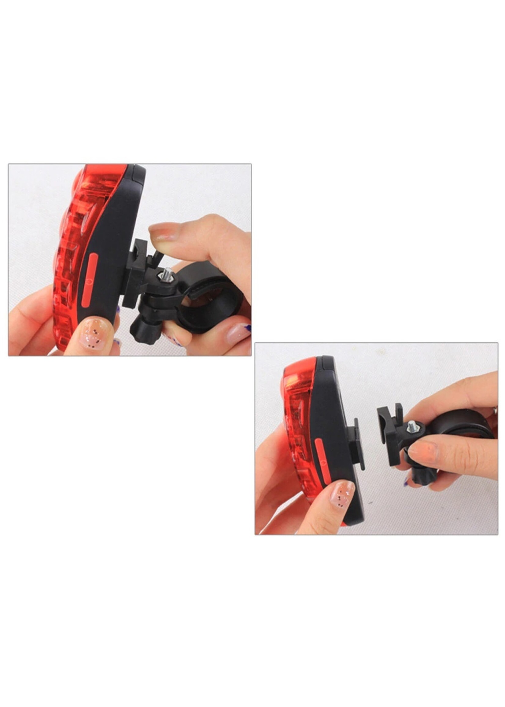 LED verlichting fiets - Achterlicht fiets - Afneembare fietslamp - Fietsverlichting (Rood)