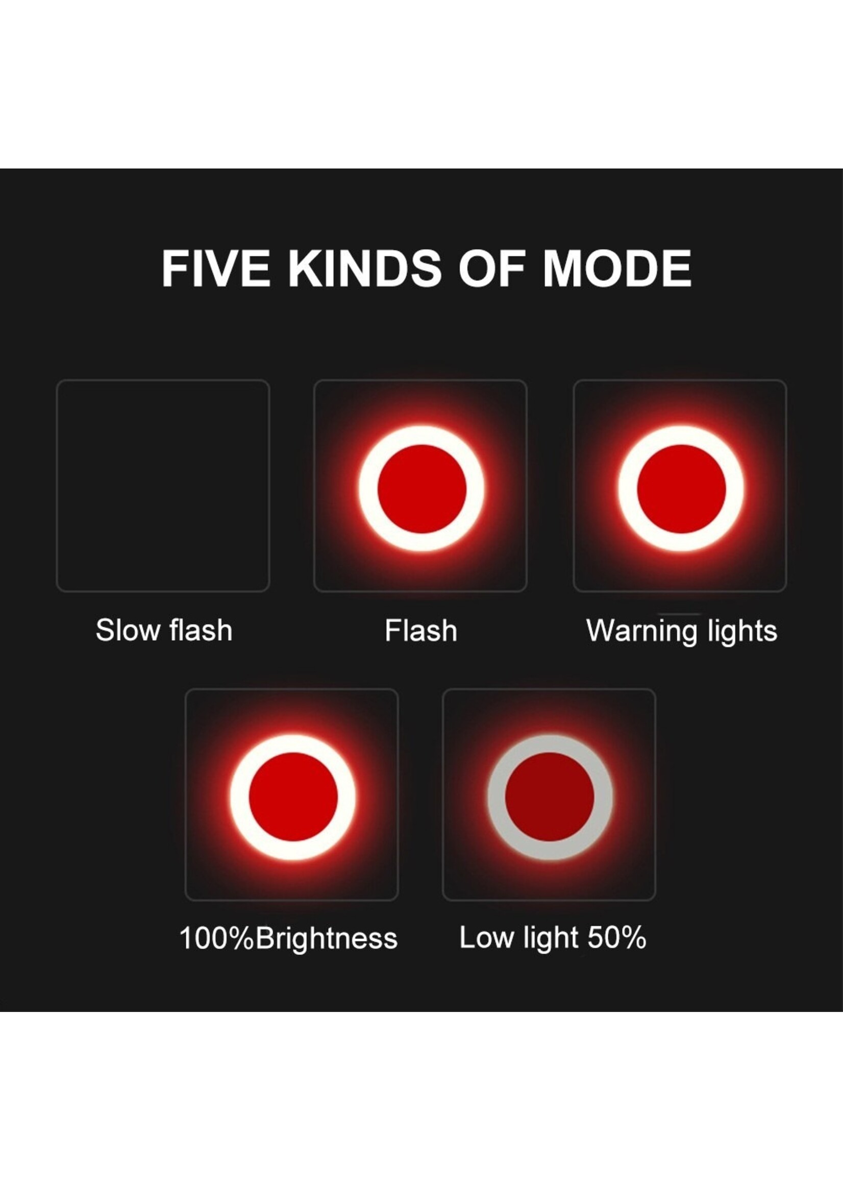 Led Fietslamp - Achterlicht - USB oplaadbaar – Rood achterlicht - USB oplaadbaar – Kleur behuizing: Geel, Blauw, Grijs, Rood of Zwart