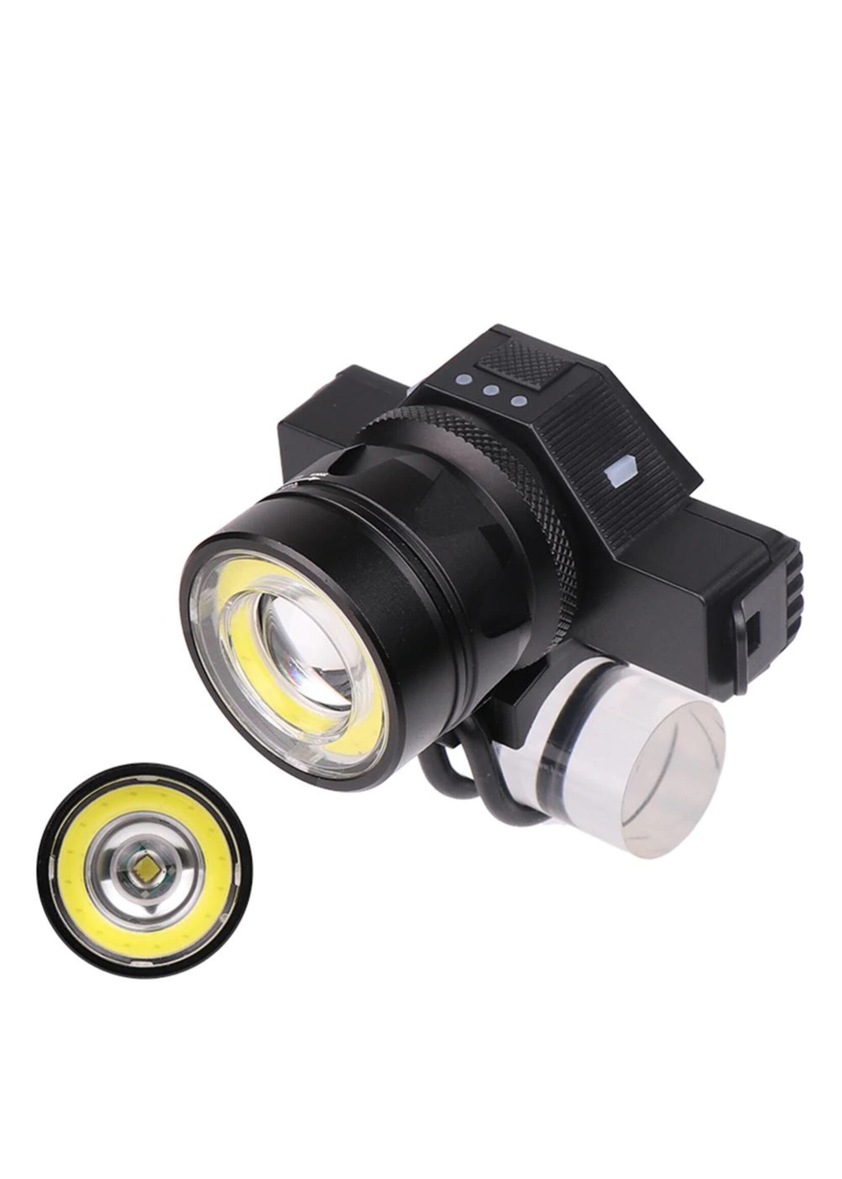 T6 + COB USB Oplaadbare LED Zaklamp Koplamp Fiets Mechanische Zoom Koplamp Fietsaccessoires