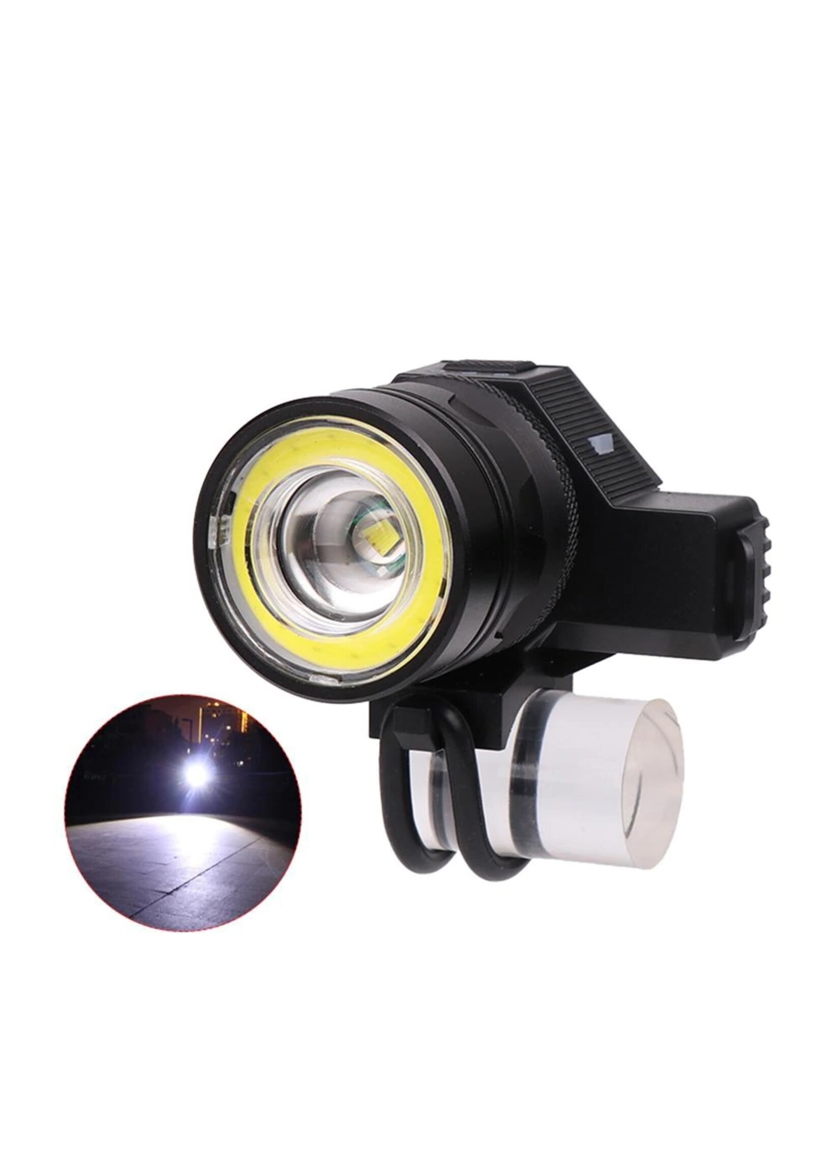 T6 + COB USB Oplaadbare LED Zaklamp Koplamp Fiets Mechanische Zoom Koplamp Fietsaccessoires