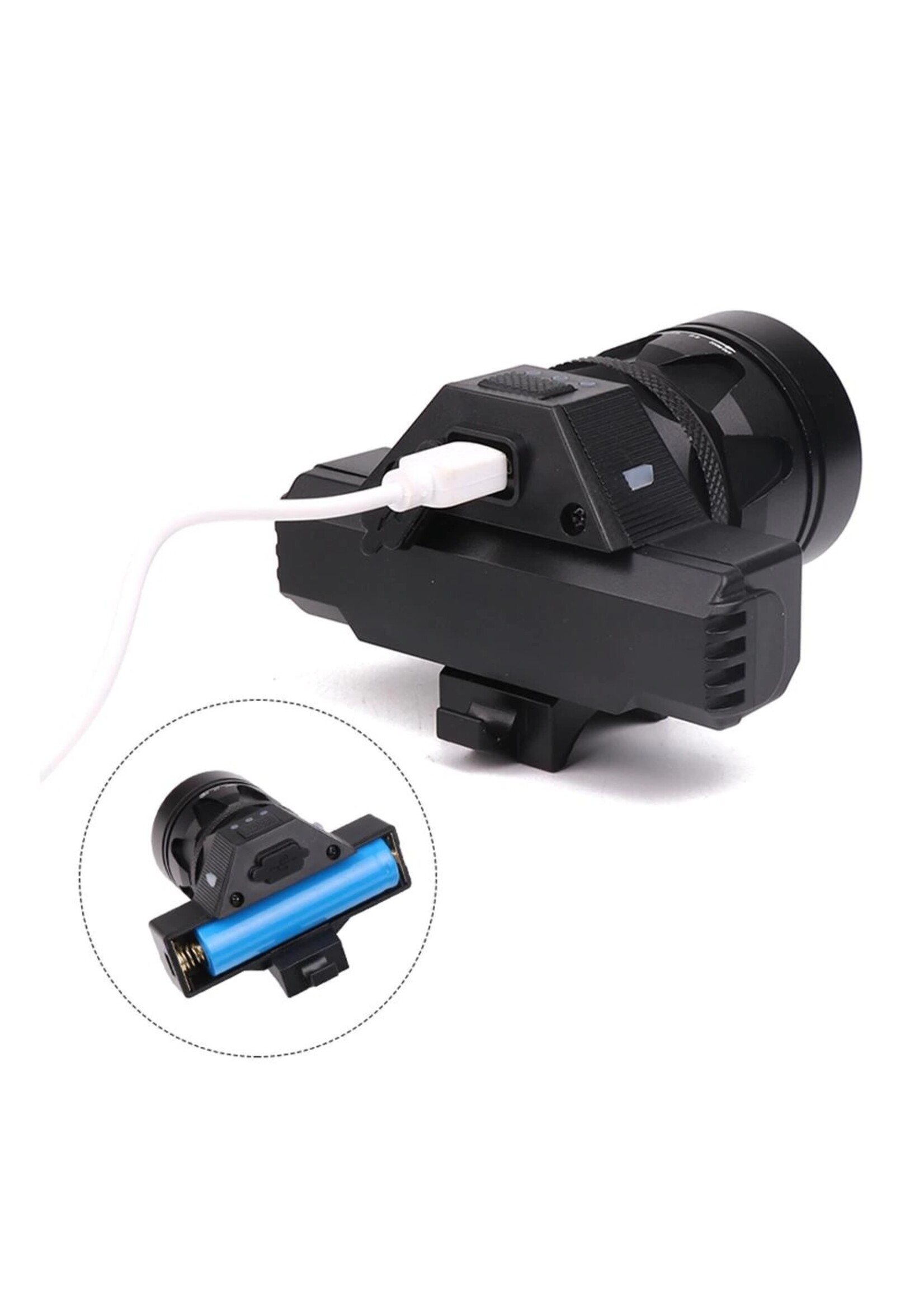 T6 + COB USB Oplaadbare LED Zaklamp Koplamp Fiets Mechanische Zoom Koplamp Fietsaccessoires