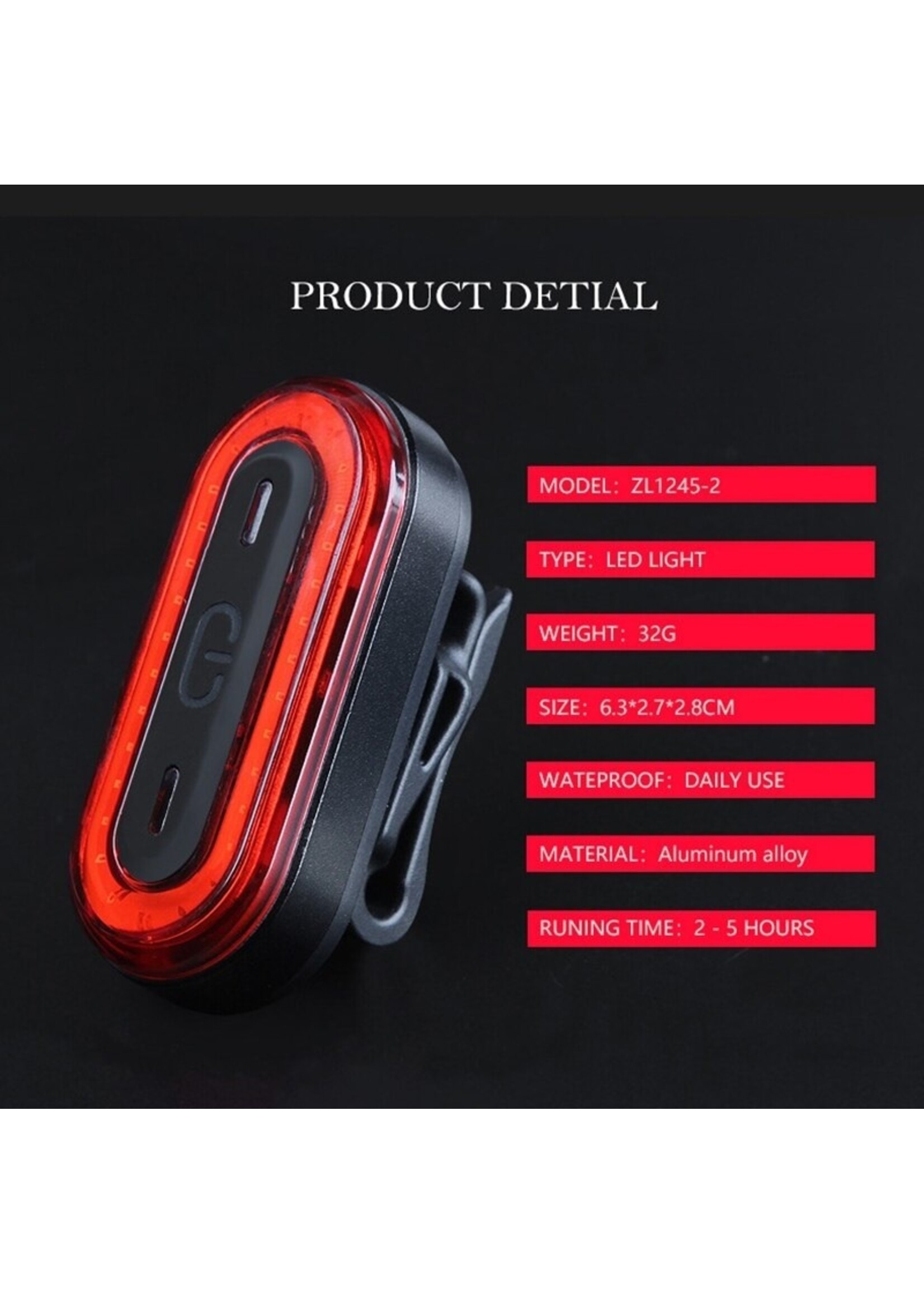 Fiets Achterlicht USB Oplaadbaar Fiets Achterlicht Fietsen LED Achterlicht Achterlicht Waterdicht Fiets Waarschuwing Flitslicht Fiets