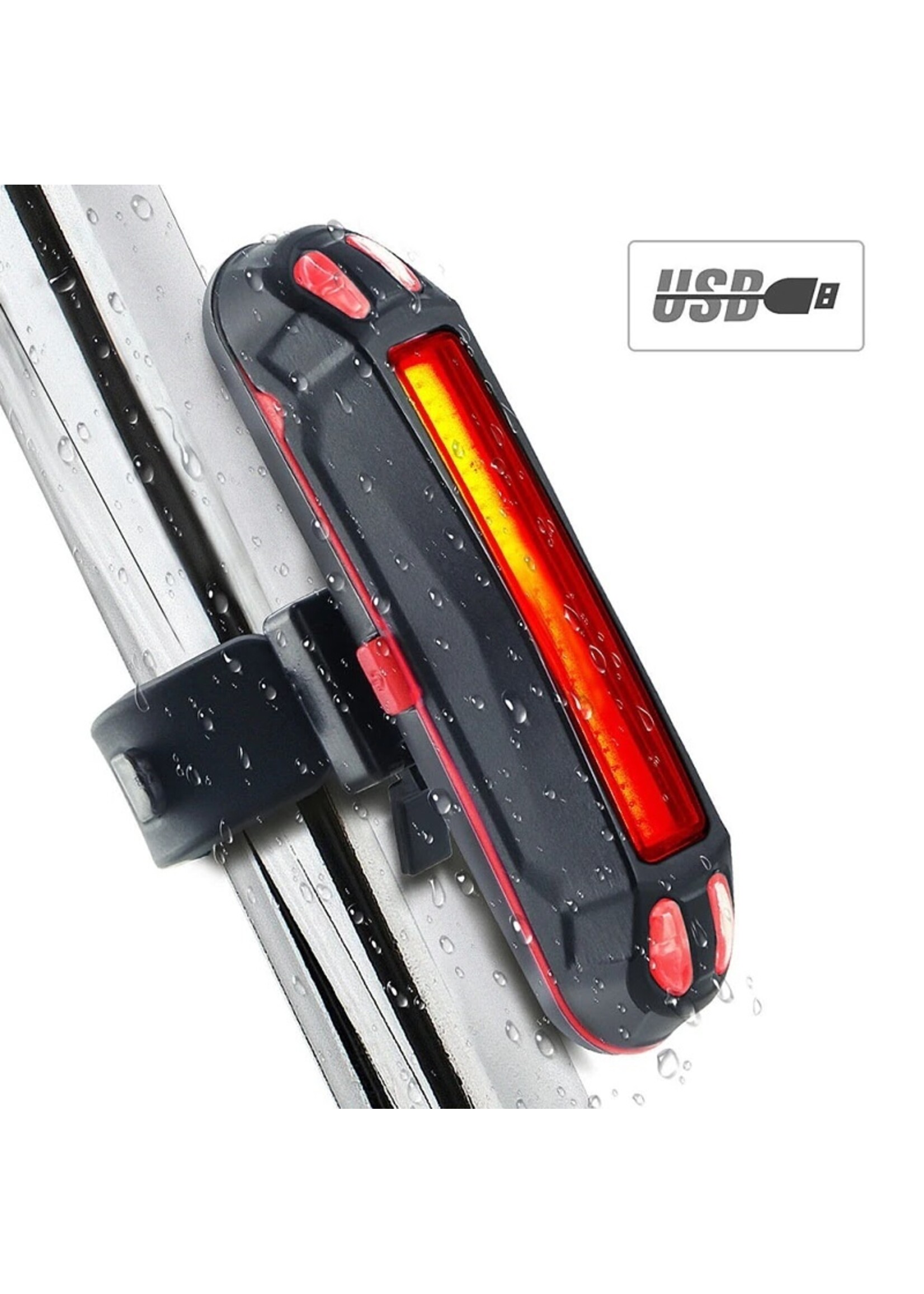 Fiets achterlicht USB oplaadbare waarschuwingslamp Waterdicht Super helder licht voor fietsen