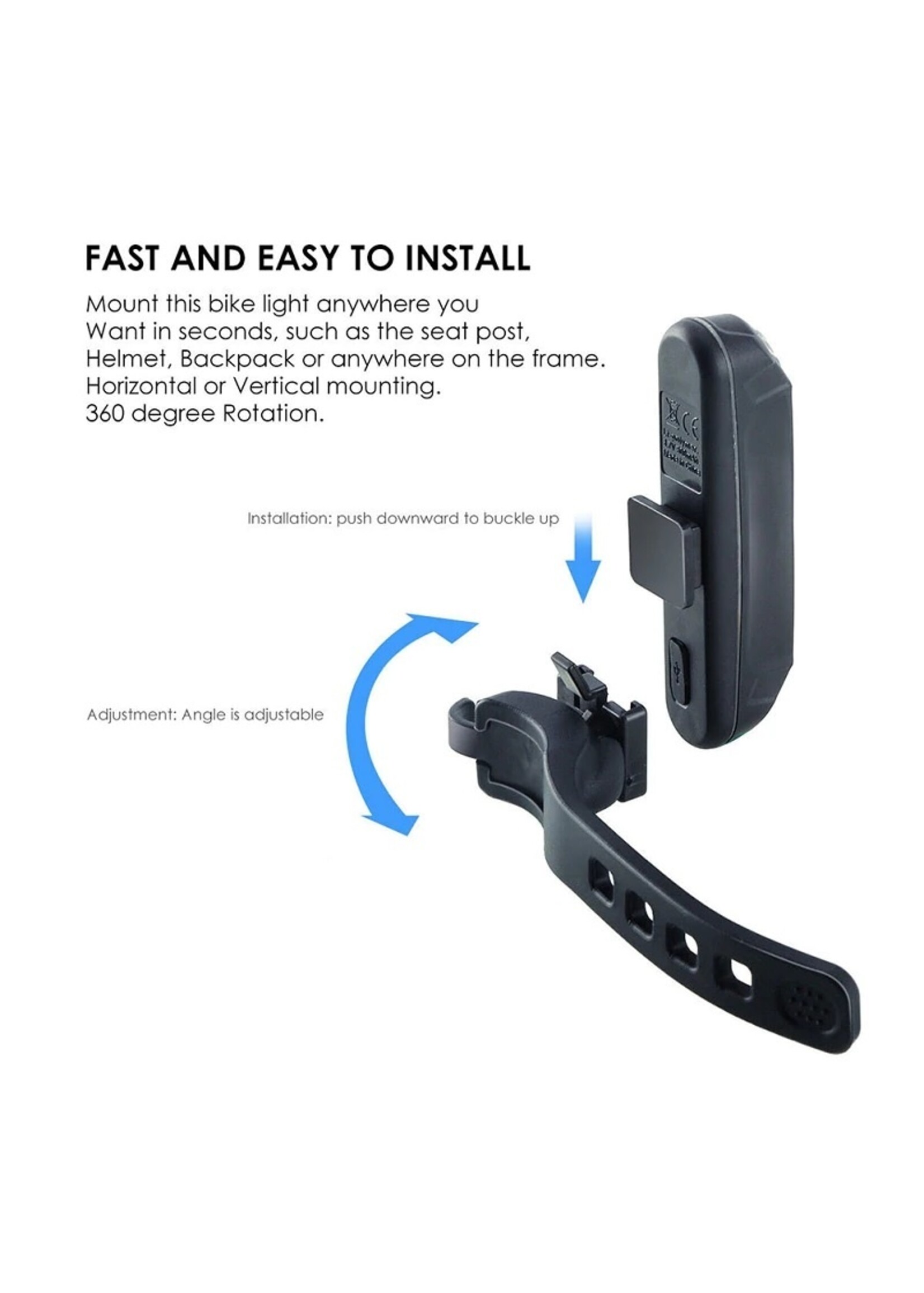 Fiets achterlicht USB oplaadbare waarschuwingslamp Waterdicht Super helder licht voor fietsen