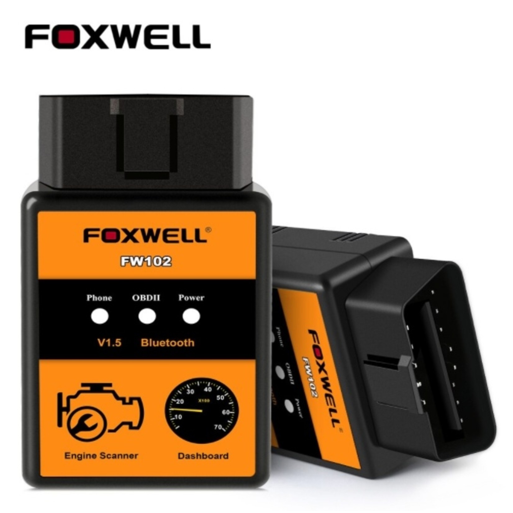 Foxwell FOXWELL FW102 - V1.5 ELM327 codelezer – Bluetooth scanner - OBD2 scanner - diagnose gereedschap - tool
