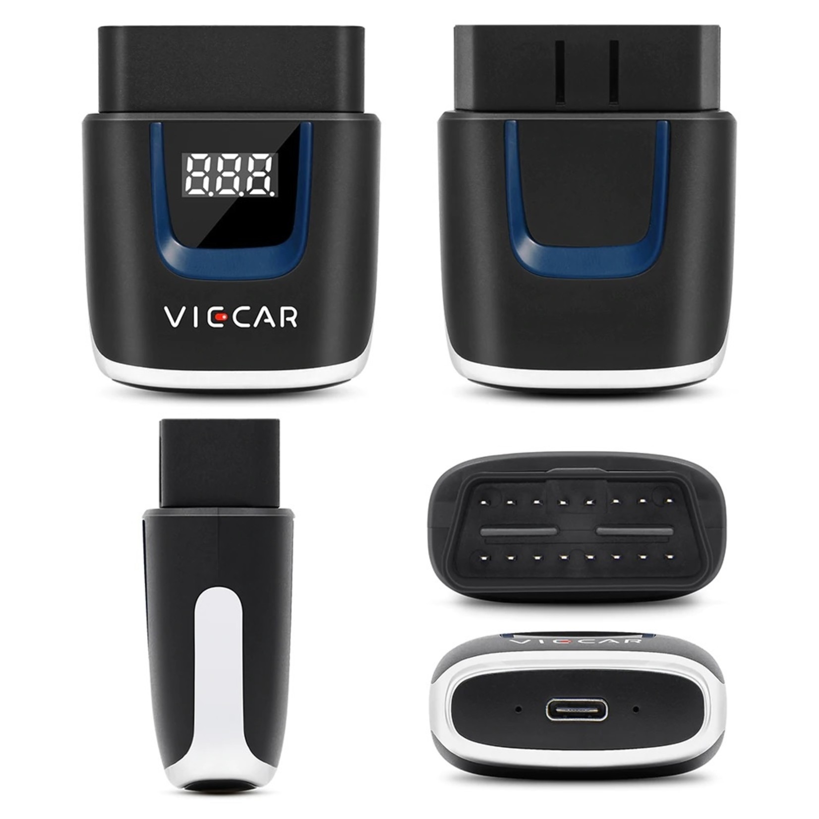 Viecar Viecar VP003 ELM327 V2.2 bluetooth 4.0 met Type C USB-interface OBD2 EOBD Auto diagnostisch scanner hulpmiddel OBD II Auto codelezer voor Android / IOS USB OBD