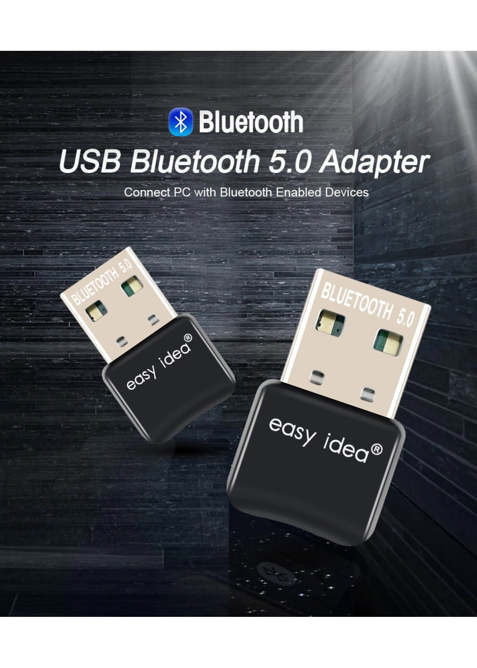 Bluetooth CSR 5.0 Dongle - Mini Bluetooth 5.0 USB Adapter – Dongle - Bluetooth adapter - draadloze dongle - verbind meerdere bluetooth apparaten