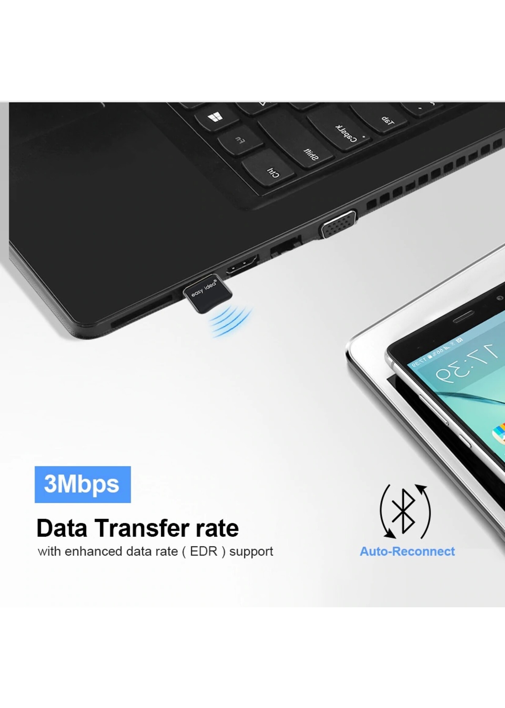 Bluetooth CSR 5.0 Dongle - Mini Bluetooth 5.0 USB Adapter – Dongle - Bluetooth adapter - draadloze dongle - verbind meerdere bluetooth apparaten