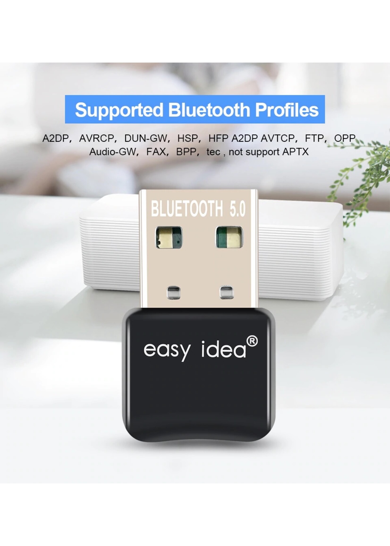 Bluetooth CSR 5.0 Dongle - Mini Bluetooth 5.0 USB Adapter – Dongle - Bluetooth adapter - draadloze dongle - verbind meerdere bluetooth apparaten