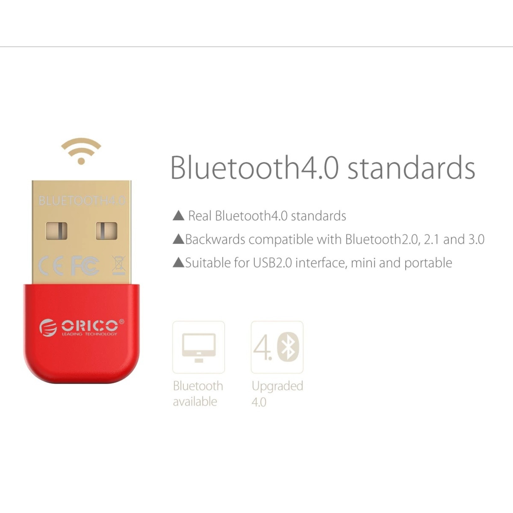 Orico - USB Bluetooth 4.0 Adapter - 20m