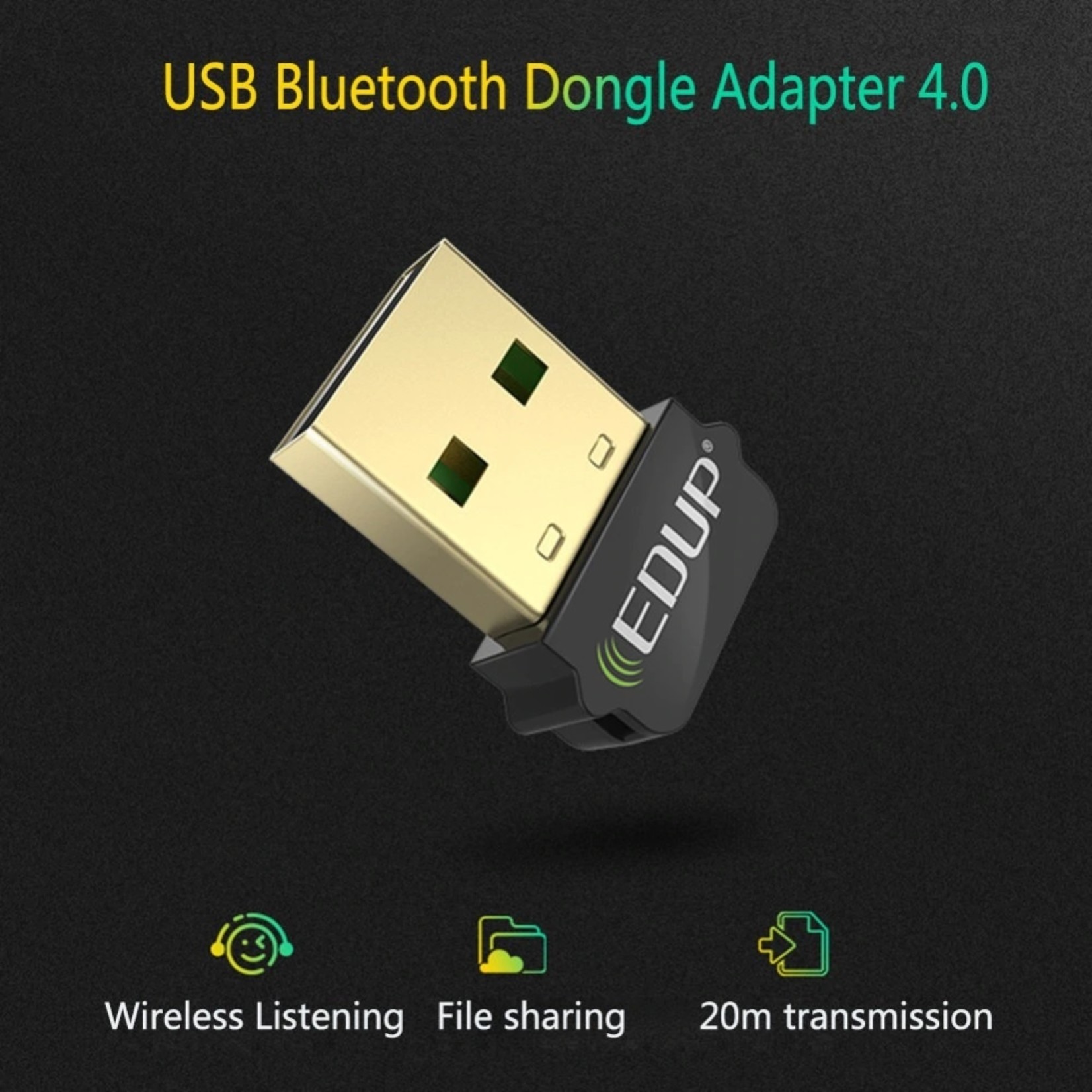 EDUP Bluetooth dongle - USB Bluetooth 4.0 Adapter - 20m