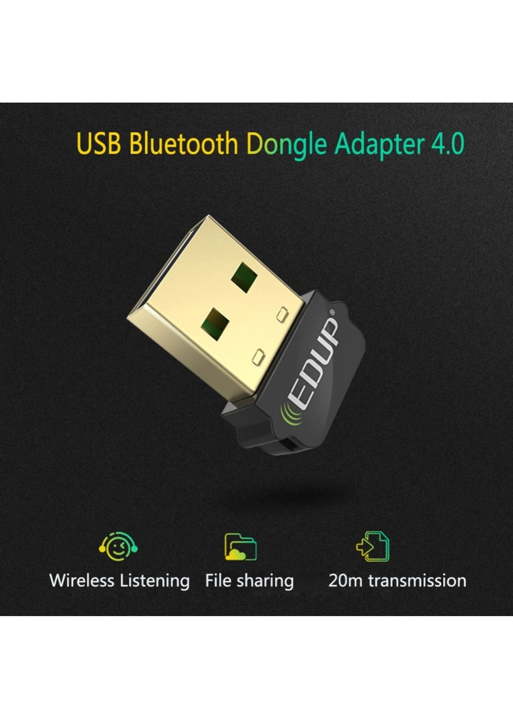 EDUP Bluetooth dongle - USB Bluetooth 4.0 Adapter - 20m