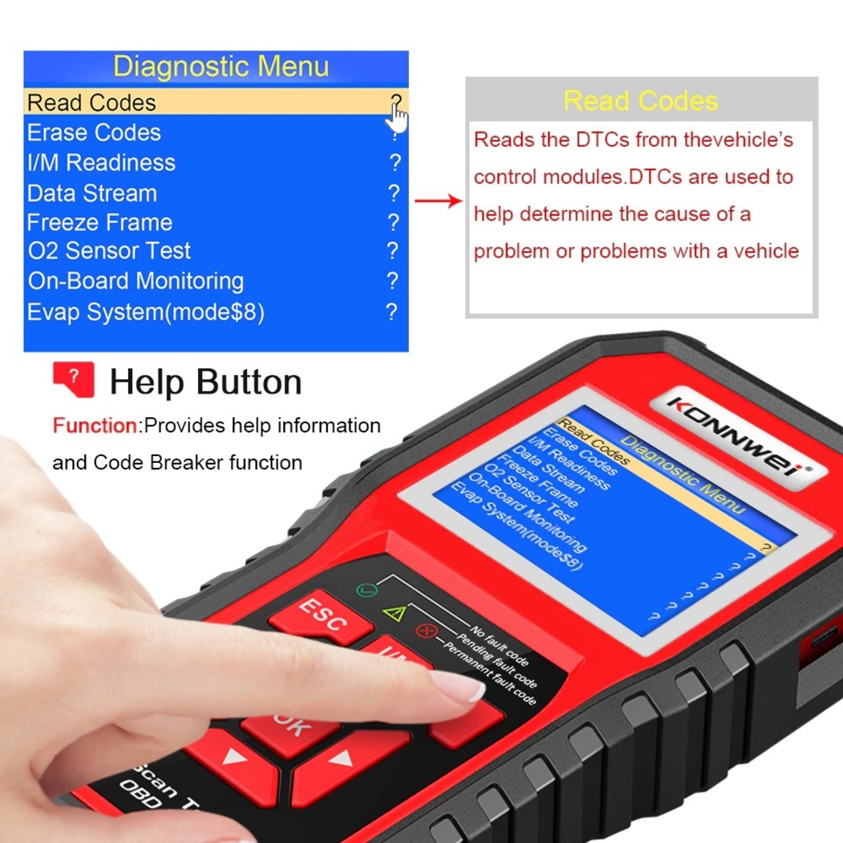 KONNWEI KONNWEI KW850 – Professionele OBD2 Auto Diagnostische Scanner