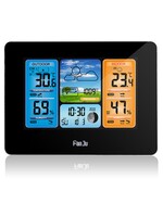 FanJu FJ3378 Digitale wekker Weerstation Binnen Buiten Temperatuur-vochtigheidsmeter Maanfase Weersverwachting USB-oplader