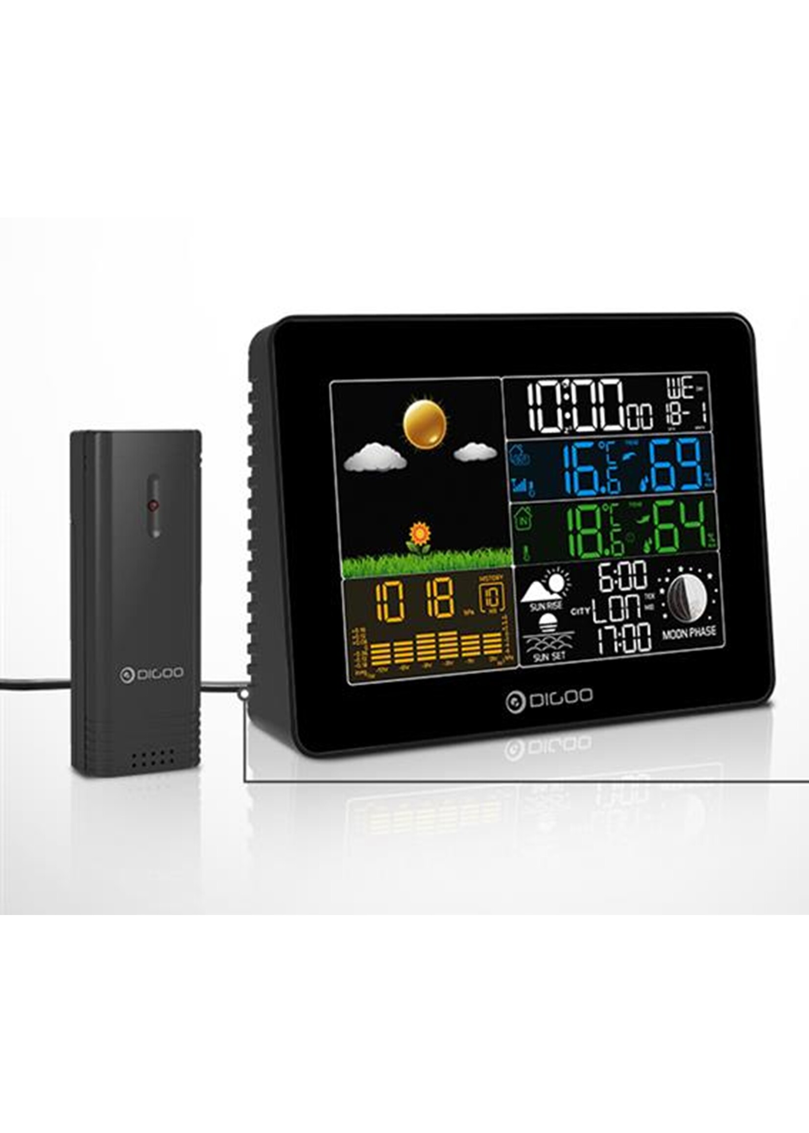 Digitaal Weerstation - Weerstation - Draadloos Digitaal Weerstation - Digoo DG-TH8868