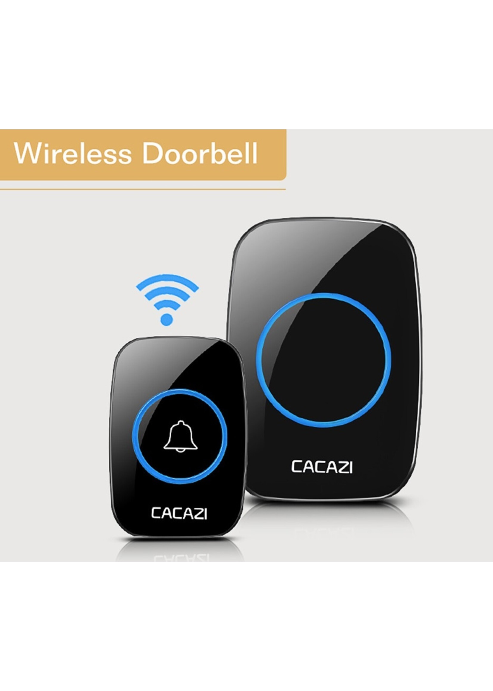 CACAZI Deurbel - Waterdicht - 300M Afstandsbediening - Draadloze Deurbel - 38 Melodieën
