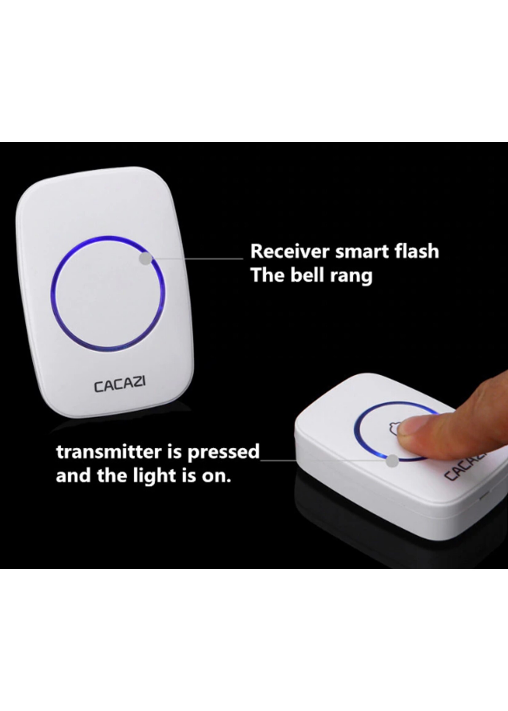 CACAZI Deurbel - Waterdicht - 300M Afstandsbediening - Draadloze Deurbel - 38 Melodieën