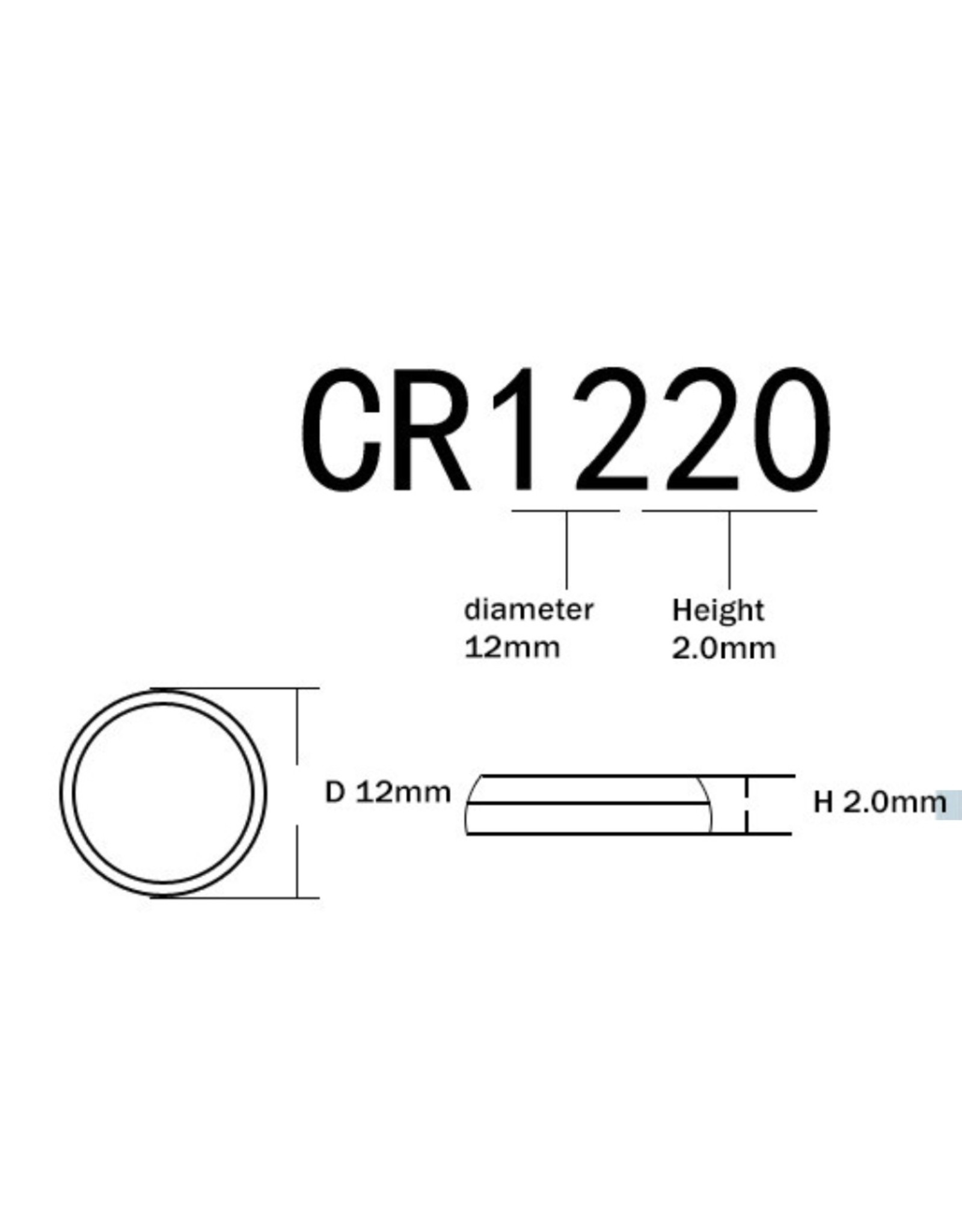 Merkloos CR1220 3V lithium knoopcel batterijen, Horloge-knoopcel batterij, Auto-afstandsbediening CR1220 ECR1220 LM1220