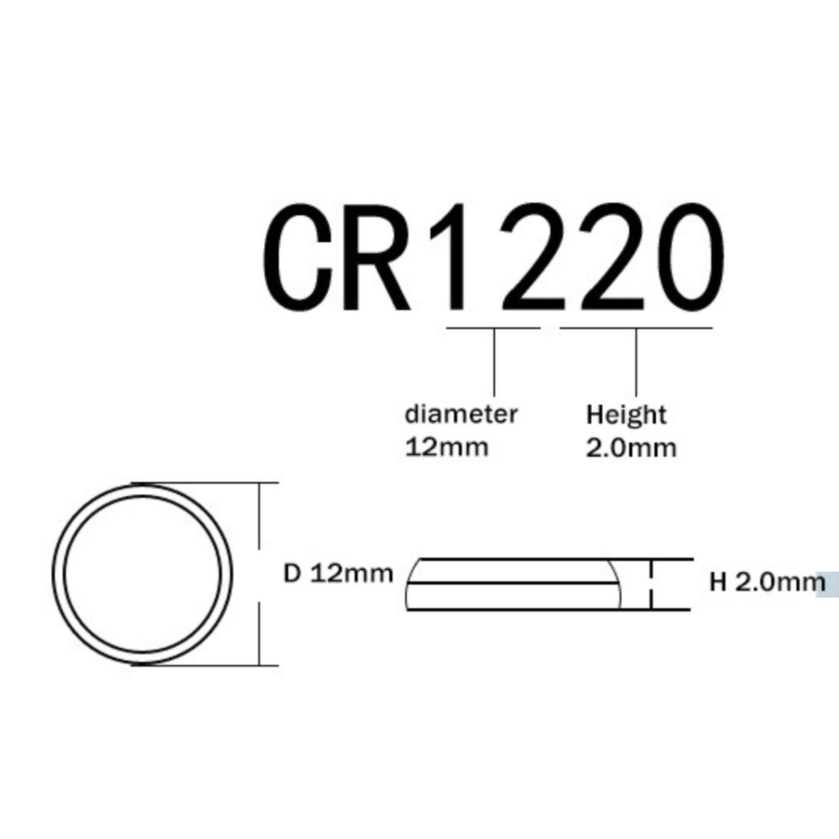 CR1220 3V lithium knoopcel batterijen, Horloge-knoopcel batterij, Auto .