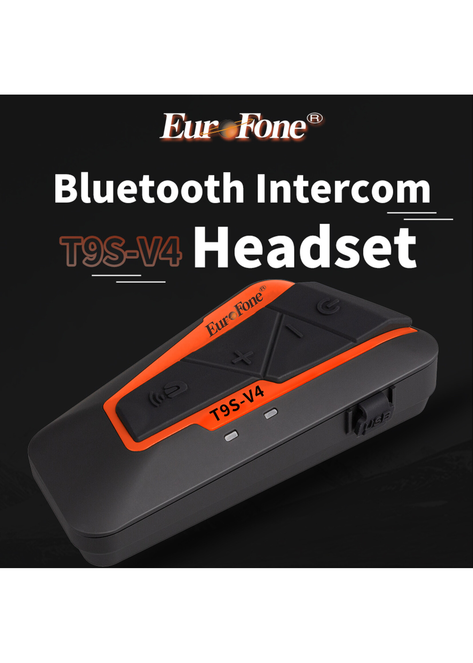 1 STUKS Motor headset intercom multifunctionele waterdichte bluetooth T9S-V4 -helm interphone max 1300 meter