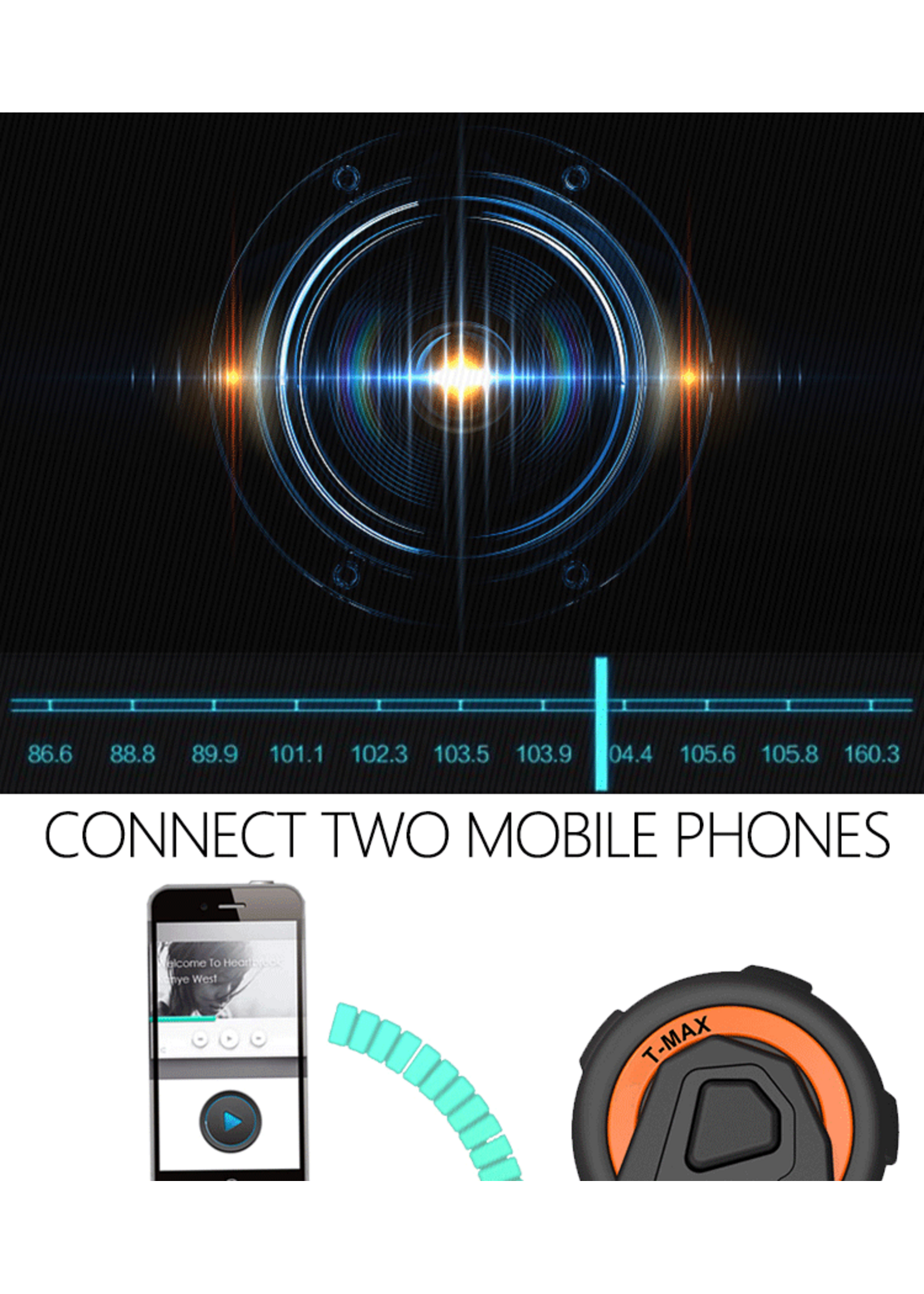 Freedconn T-max 1000m motorhelm bluetooth intercom headset 6 rijders groep