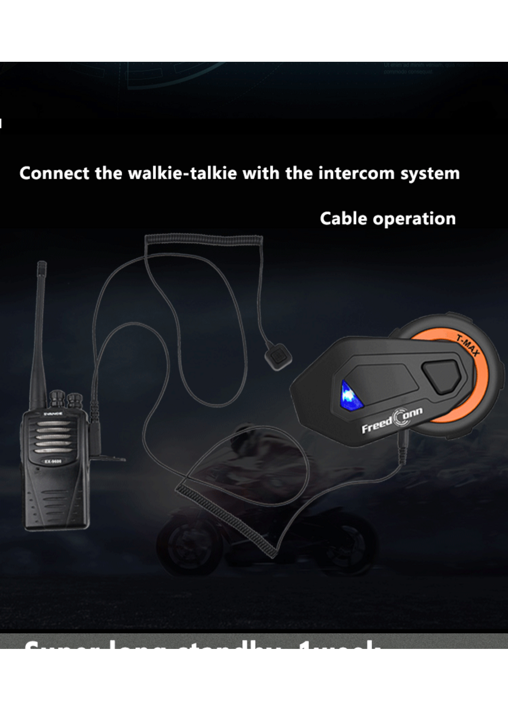 Freedconn T-max 1000m motorhelm bluetooth intercom headset 6 rijders groep