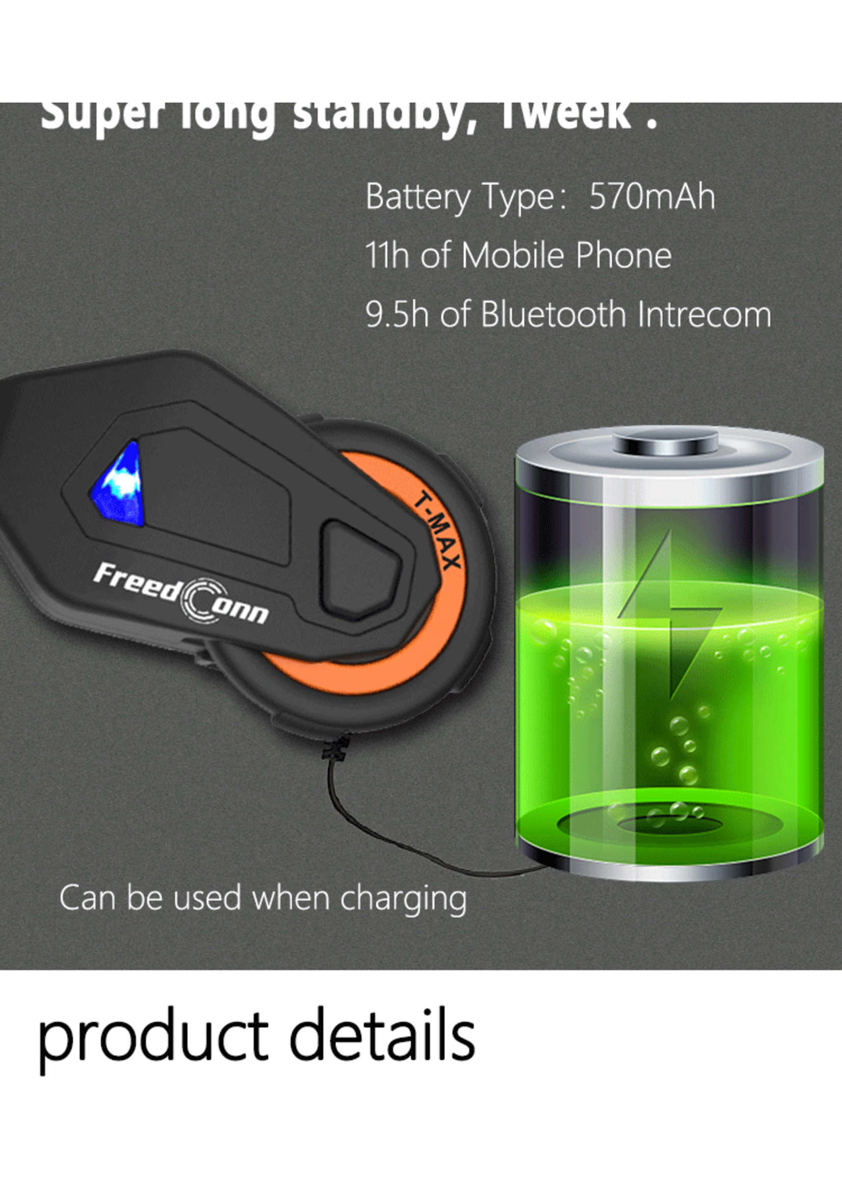 Freedconn T-max 1000m motorhelm bluetooth intercom headset 6 rijders groep