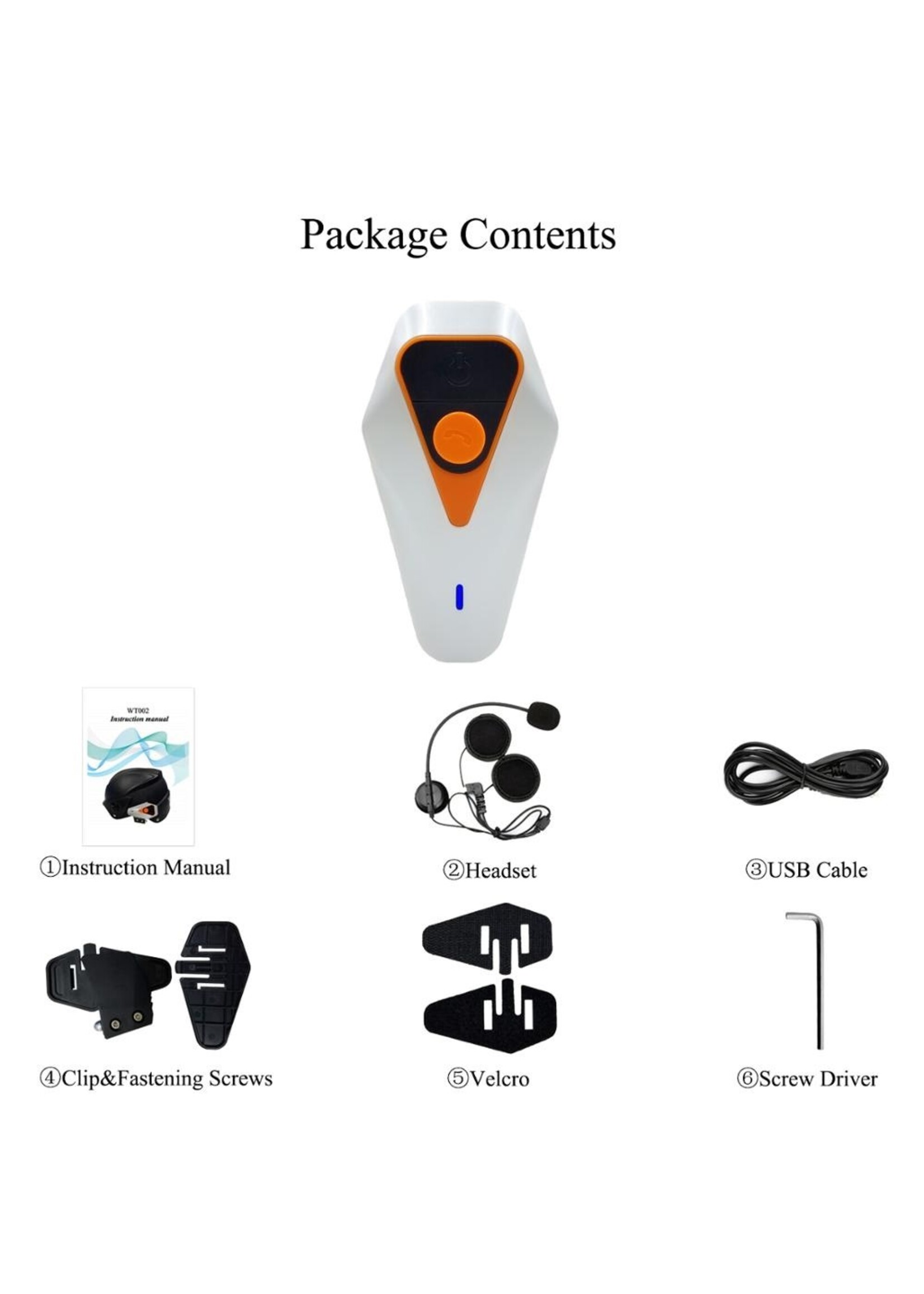 WT002 Bluetooth-communicatiesysteem voor motorfietsen.