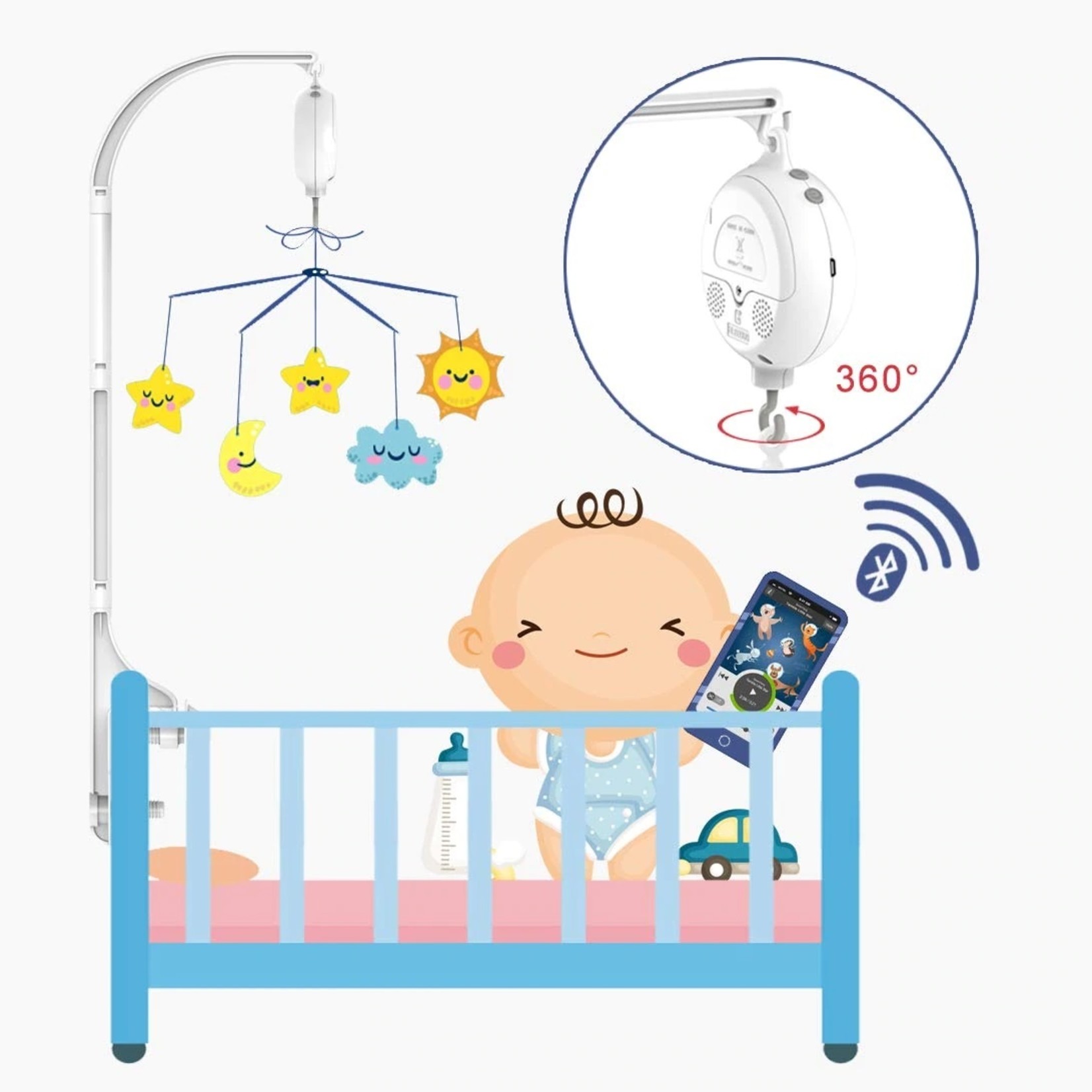 TI282 BT USB: (inclusief 1 x Bluetooth ABS Baby Muziek mobiel doosje + 128 MB kaart)