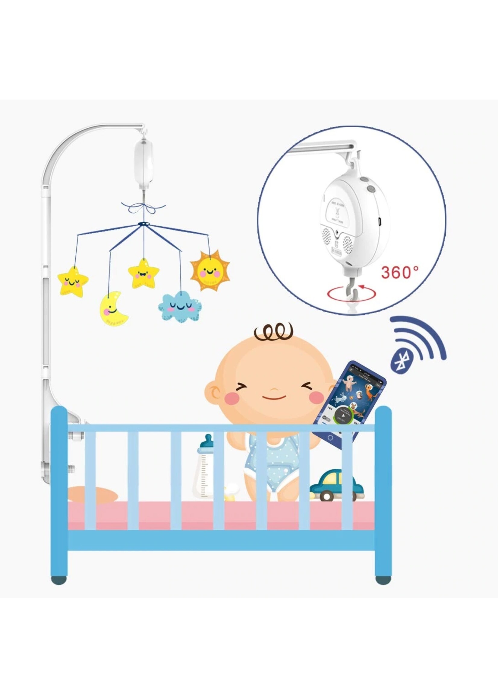 TI282 BT USB: (inclusief 1 x Bluetooth ABS Baby Muziek mobiel doosje + 128 MB kaart)