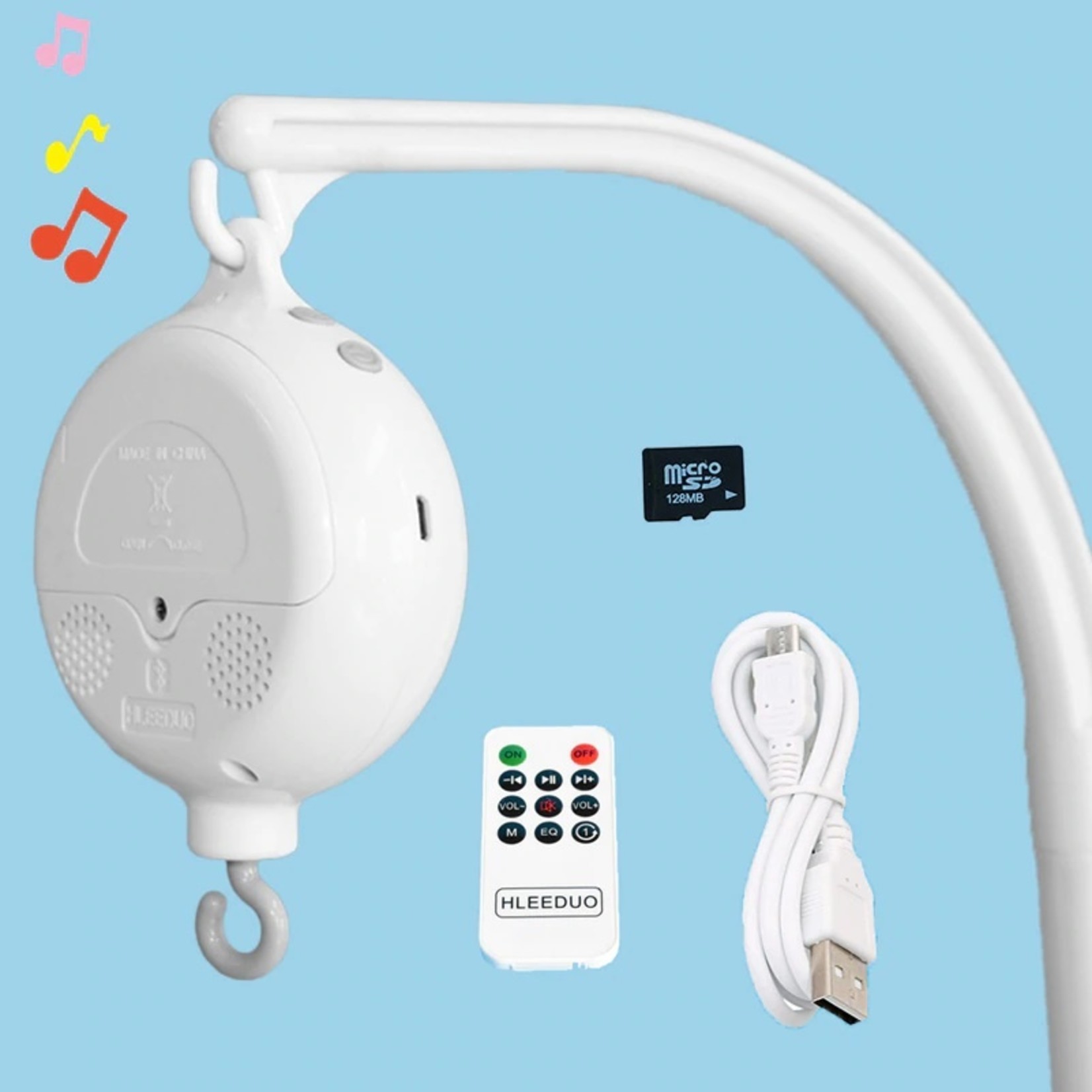 TI284 RC USB: (inclusief 1 x ABS Baby Muziek mobiel doosje + afstandsbediening + USB-oplader + 128 MB kaart)