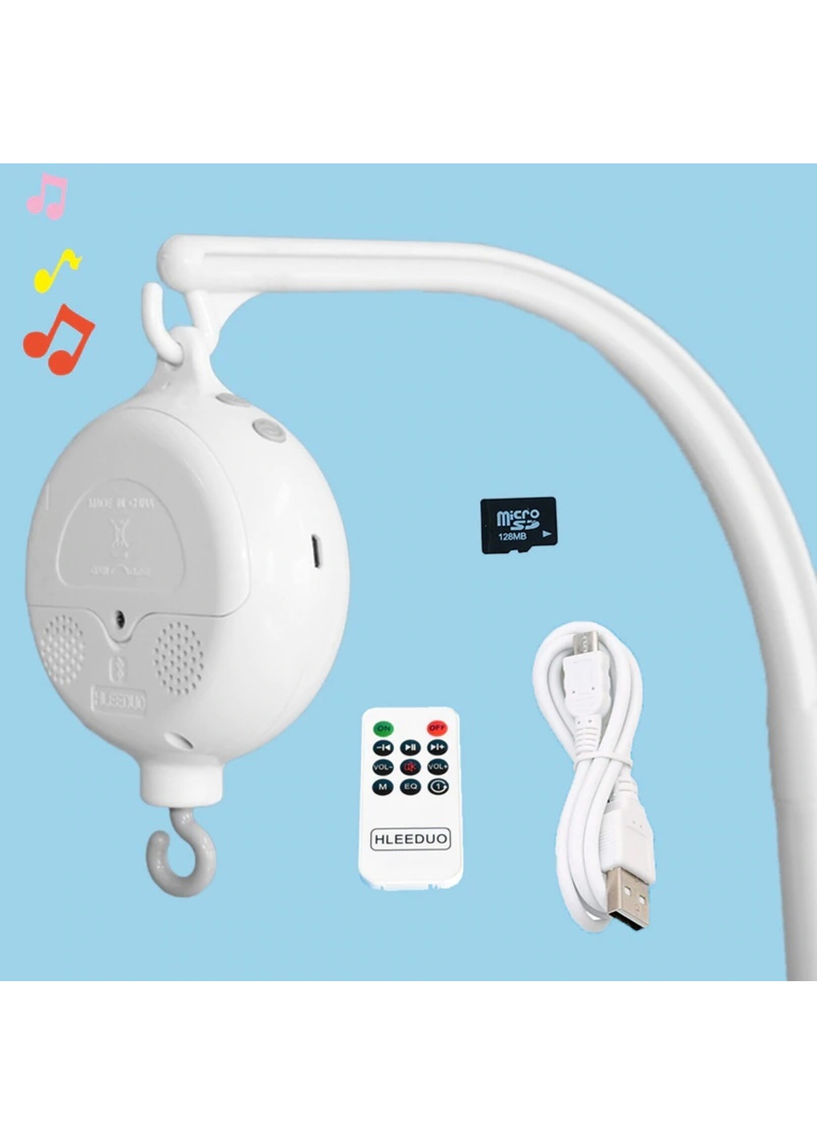 TI284 RC USB: (inclusief 1 x ABS Baby Muziek mobiel doosje + afstandsbediening + USB-oplader + 128 MB kaart)