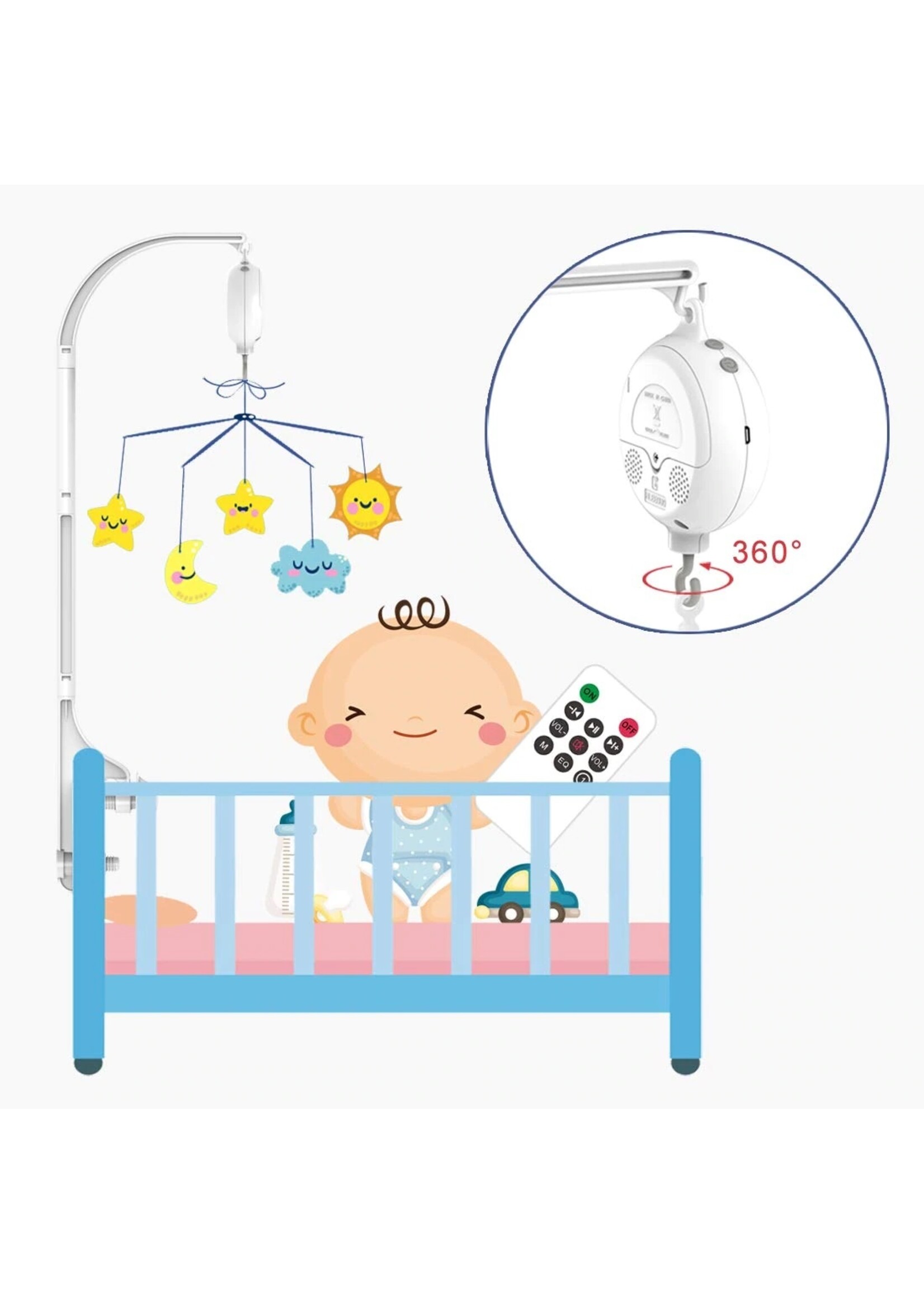 TI284 RC USB: (inclusief 1 x ABS Baby Muziek mobiel doosje + afstandsbediening + USB-oplader + 128 MB kaart)