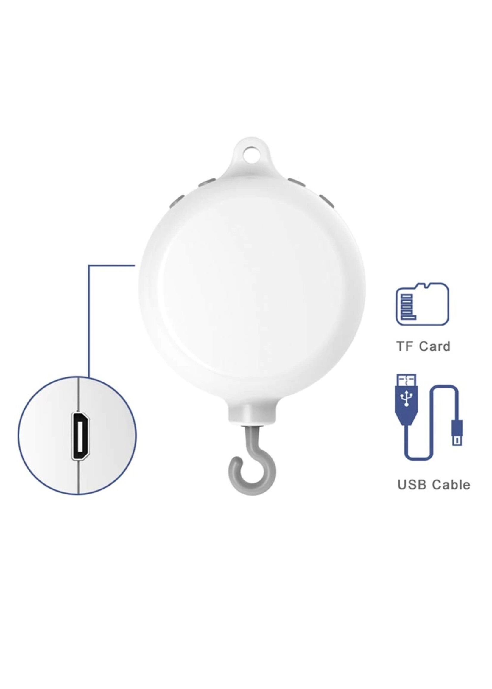 TI284 RC USB: (inclusief 1 x ABS Baby Muziek mobiel doosje + afstandsbediening + USB-oplader + 128 MB kaart)