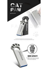 Merkloos Usb flash drive 32 gb metalen USB 3.0 zilveren pendrive - zwart