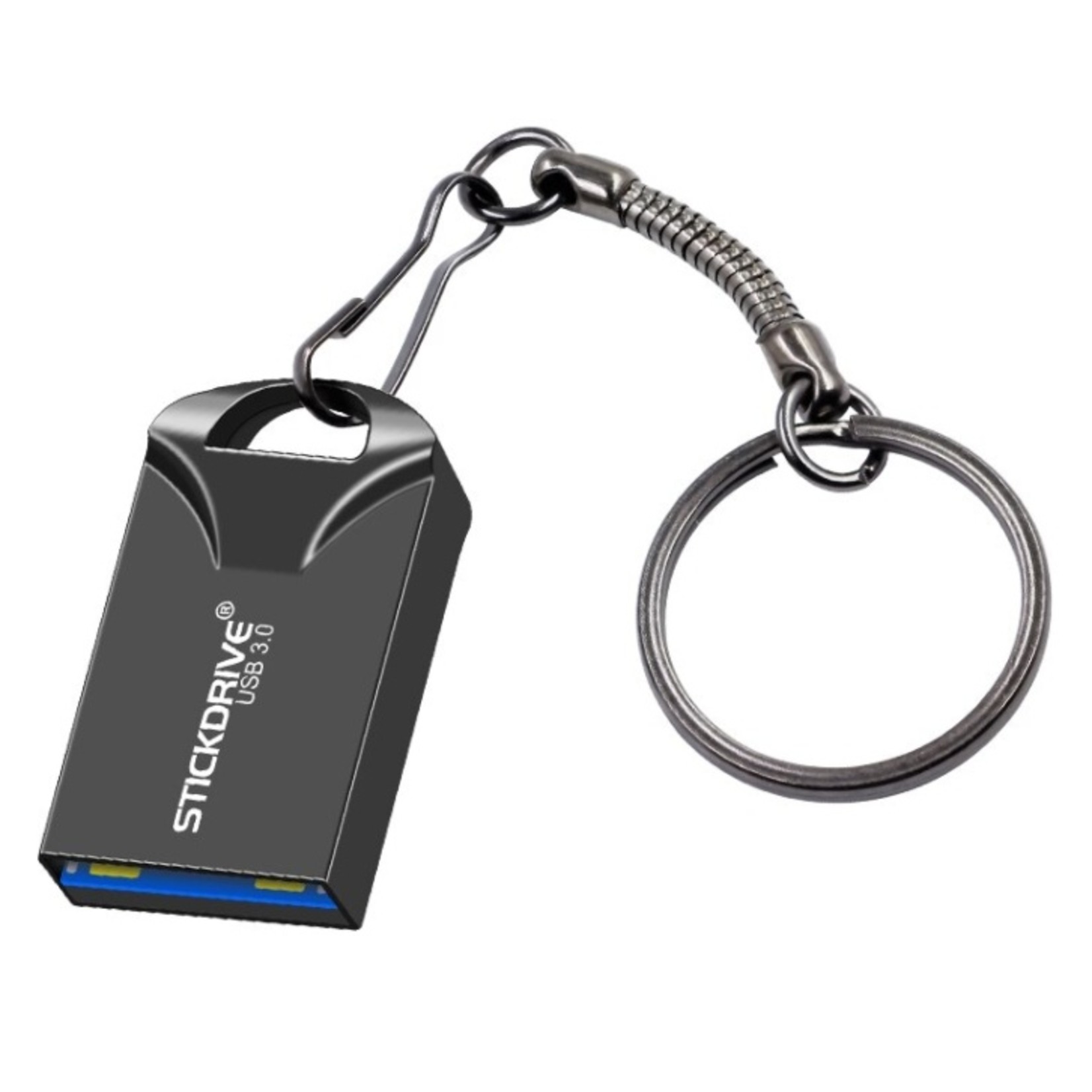 USB 3.0 metalen flashdrive sleutelhanger USB-geheugensticks Snelheid USB3.0-zwart