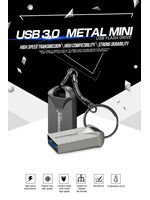 USB 3.0 metalen flashdrive sleutelhanger USB-geheugensticks Snelheid USB3.0 - grijs