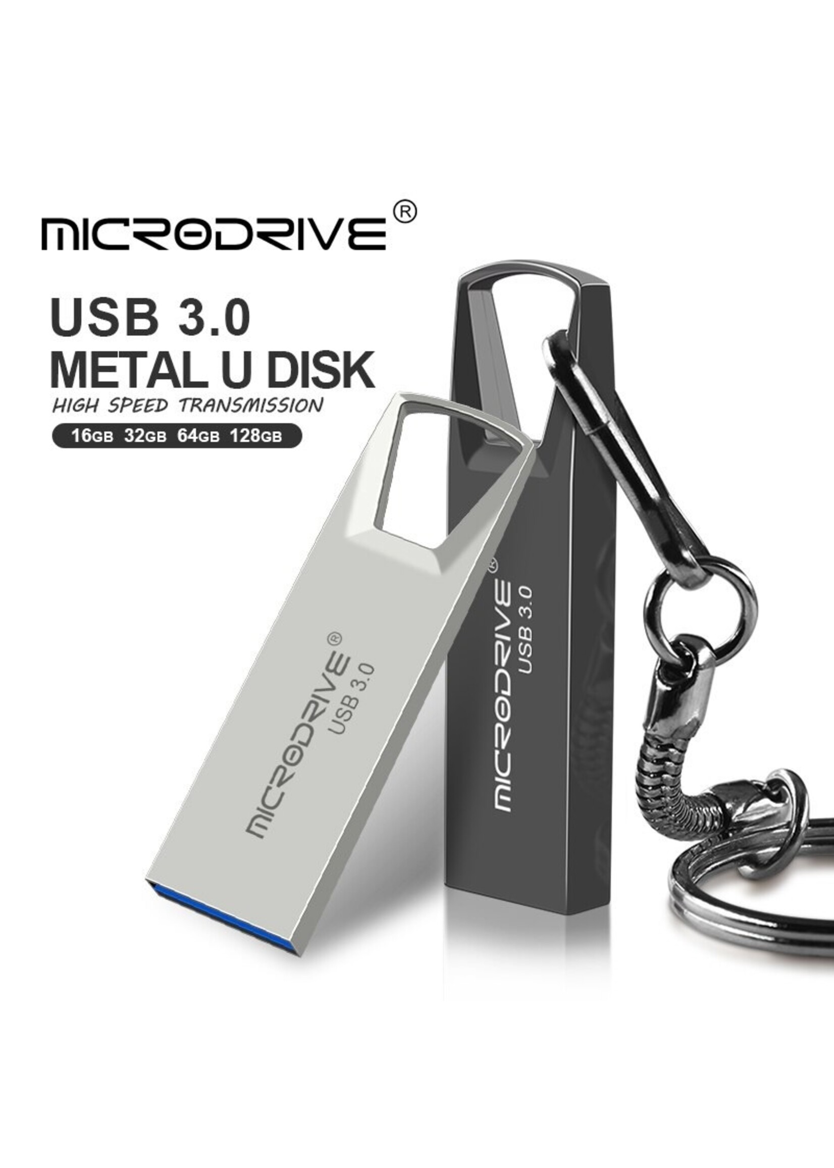 Hoge snelheid USB 3.0 mini-flashdrive Waterdichte USB-flashdrive-geheugensticks-zwart