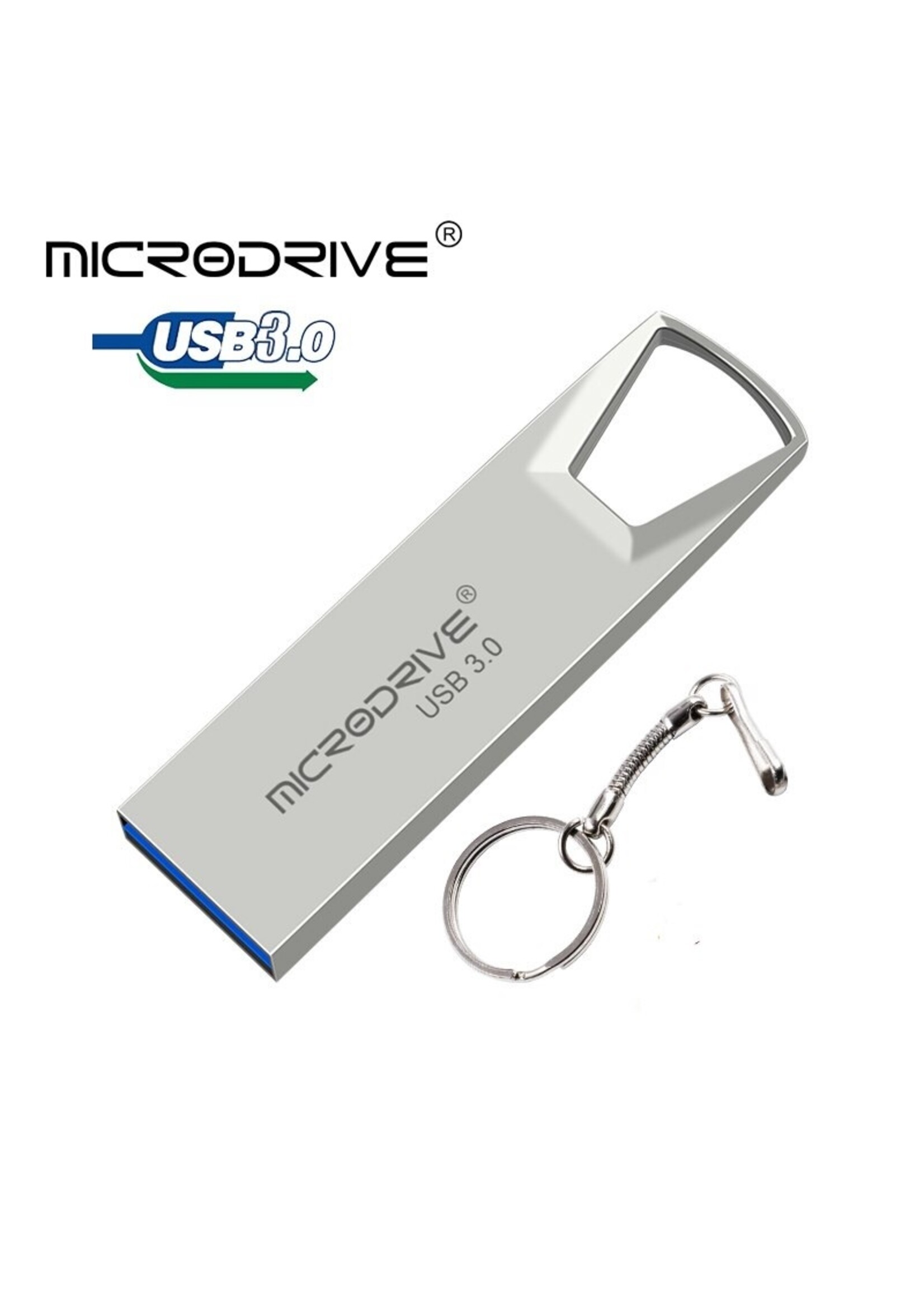 Hoge snelheid USB 3.0 mini-flashdrive Waterdichte USB-flashdrive-geheugensticks-grijs