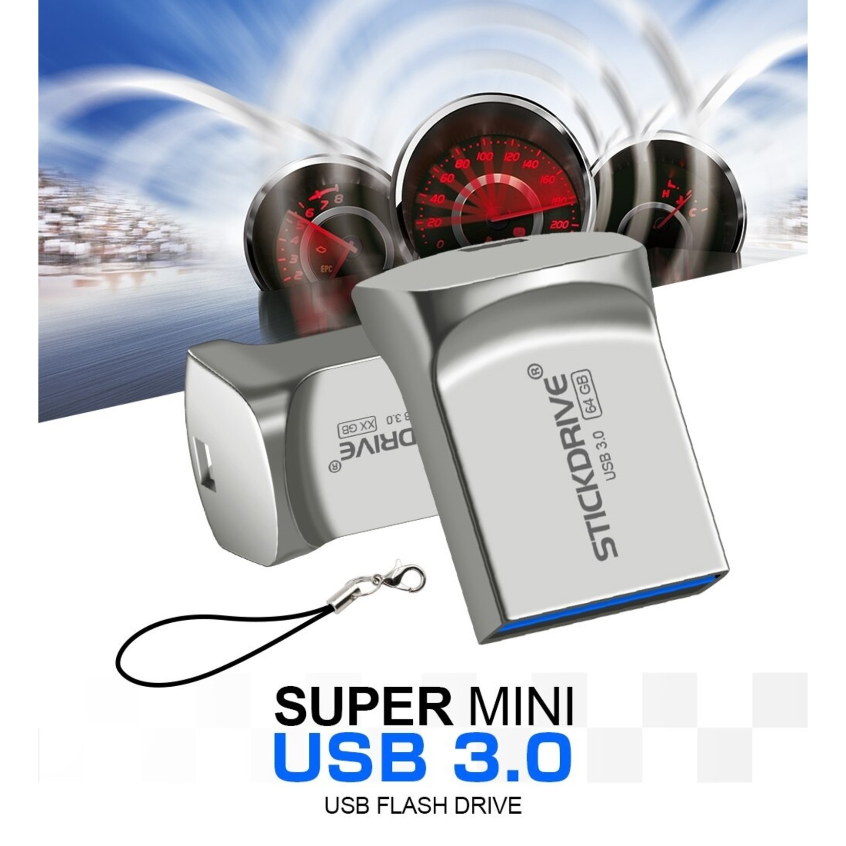 Hoge snelheid USB 3.0 mini-flashdrive Waterdichte USB-flashdrive-geheugensticks