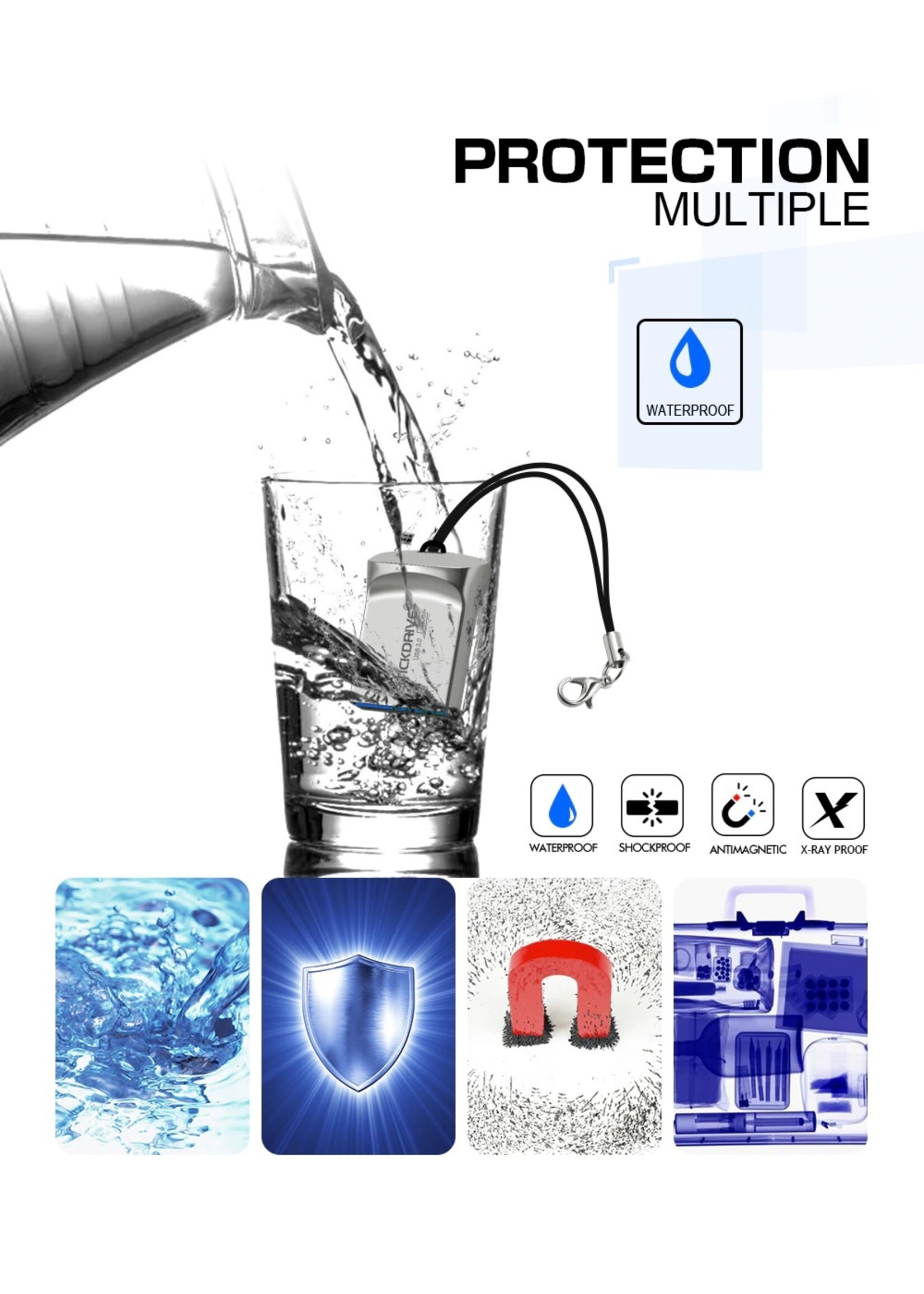 Hoge snelheid USB 3.0 mini-flashdrive Waterdichte USB-flashdrive-geheugensticks