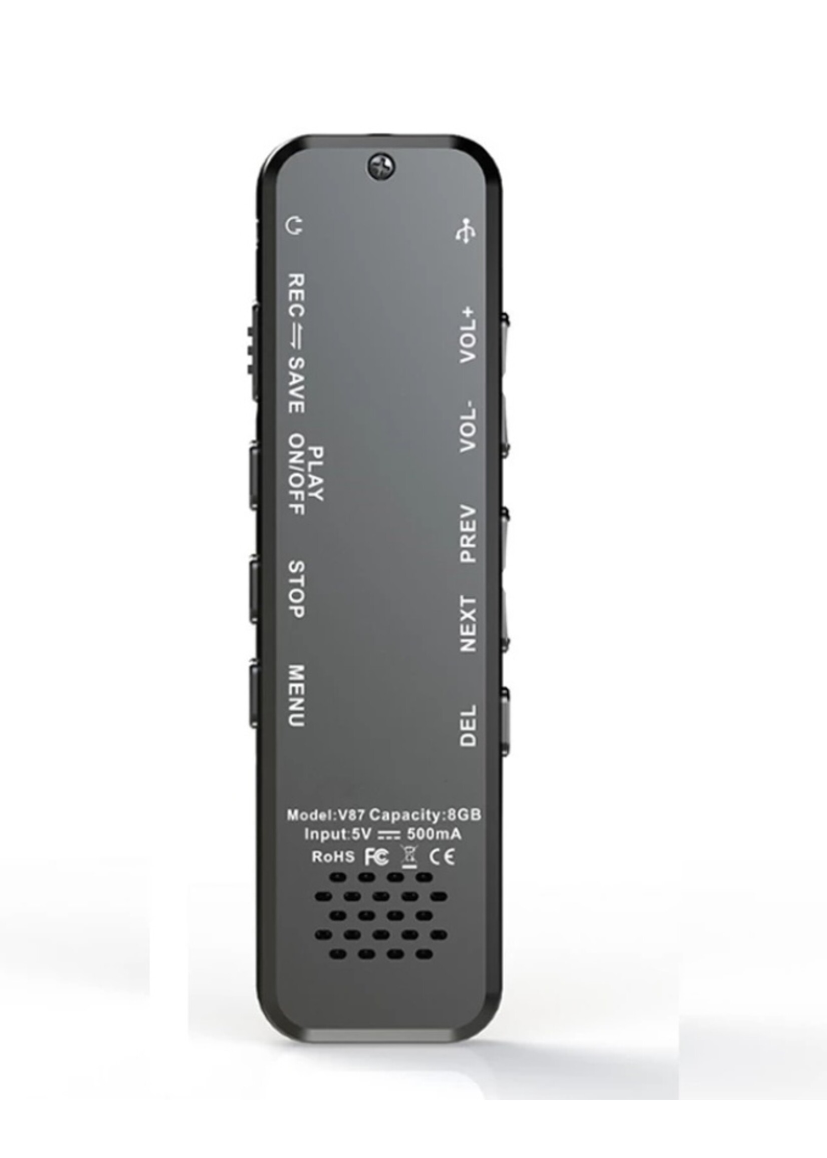 8gb Digitale spraakrecorder Sneltoets Geluid Audio-opname Dubbele microfoons Ruisonderdrukkingsvergrendeling 3D Edge Screen Spraakgestuurd