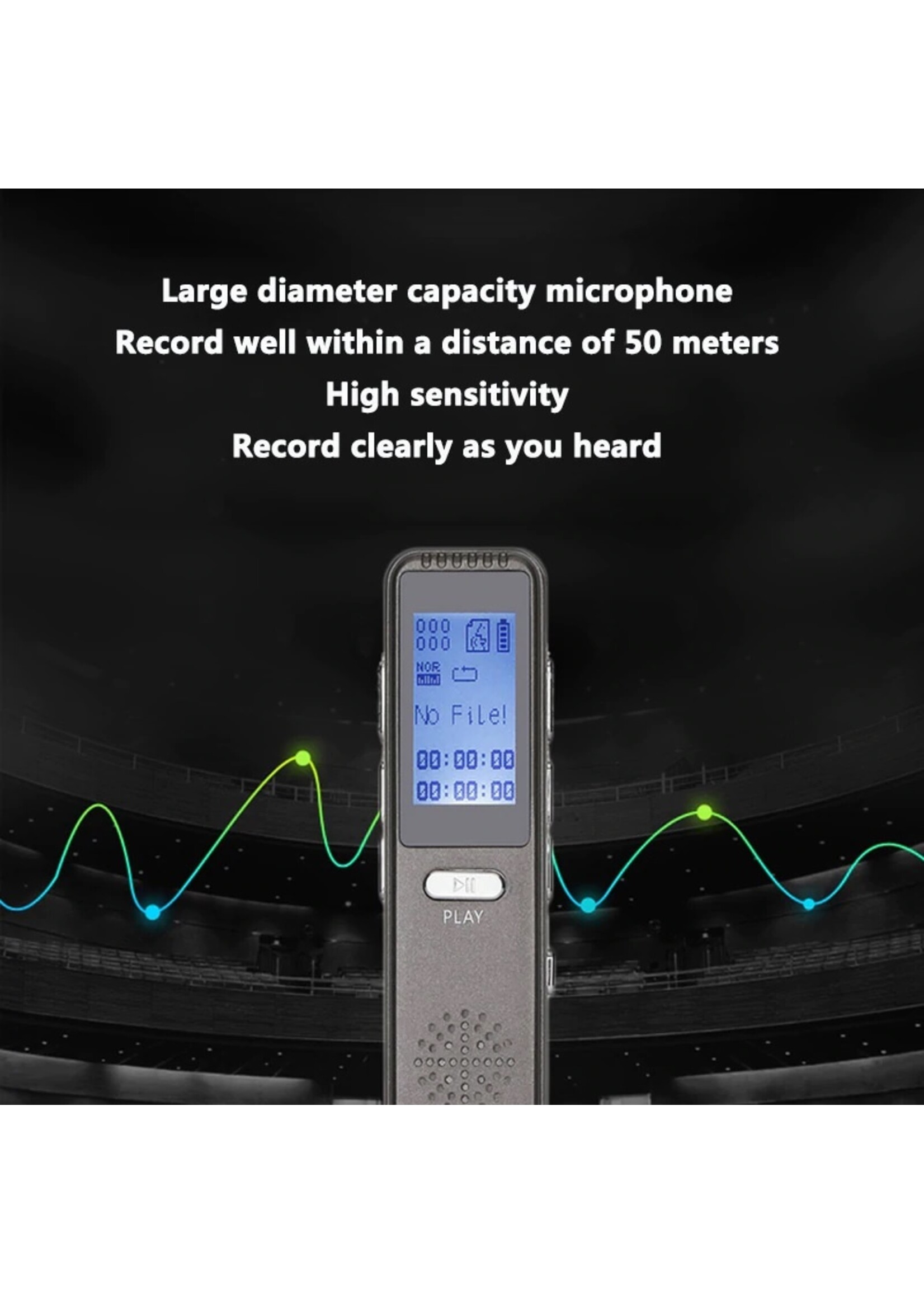 Premium Digitale Recorder - Premium Voice Recorder - Multifunctionele Voice Recorder - Dictafoon 8 GB - Audio Memo Recorder Met USB - Spraak Recorder - Sound – Geluid Recorder - Opname Apparaat - Met MP3 Speler Functie – 8GB