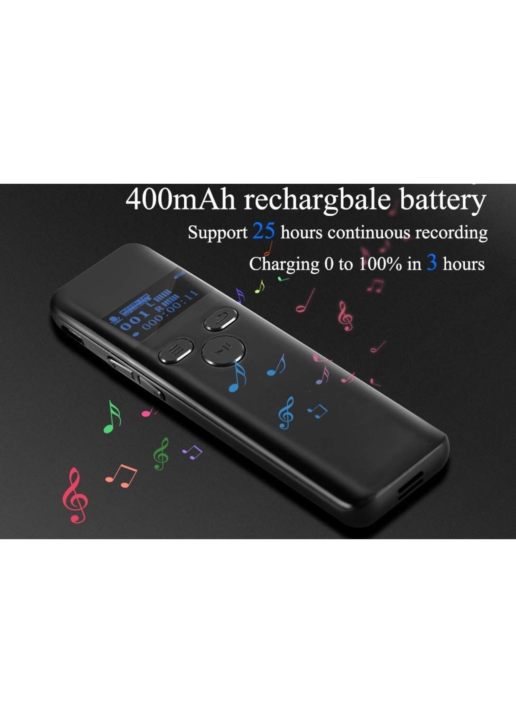 Premium Digitale Recorder - Premium Voice Recorder - Multifunctionele Voice Recorder - Dictafoon 8 GB - Audio Memo Recorder Met USB - Spraak Recorder - Sound – Geluid Recorder - Opname Apparaat - Met MP3 Speler Functie – 8GB