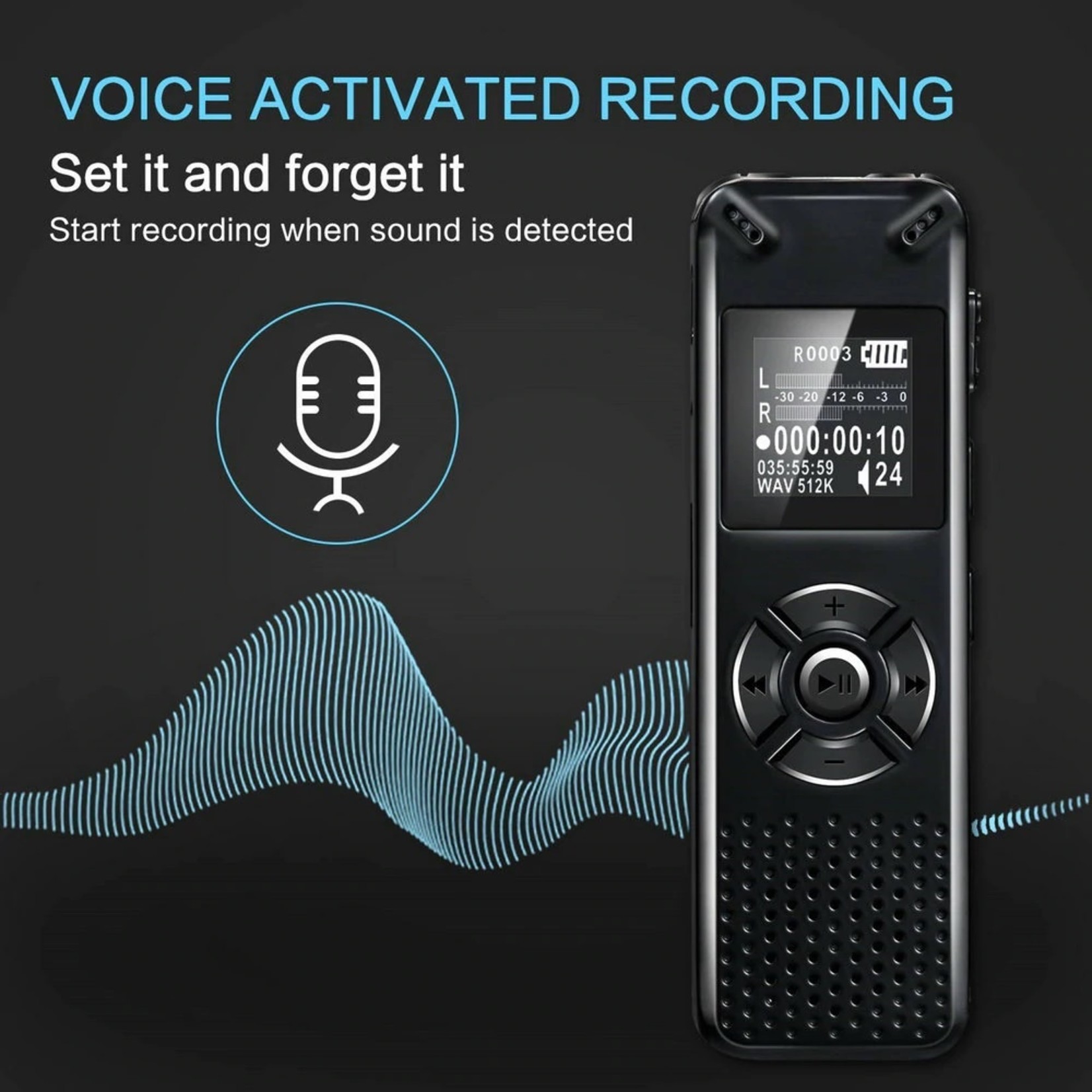 Premium Digitale Recorder - Premium Voice Recorder - Multifunctionele Voice Recorder - Dictafoon 8 GB - Audio Memo Recorder Met USB - Spraak Recorder - Sound – Geluid Recorder - Opname Apparaat - Met MP3 Speler Functie – 8GB