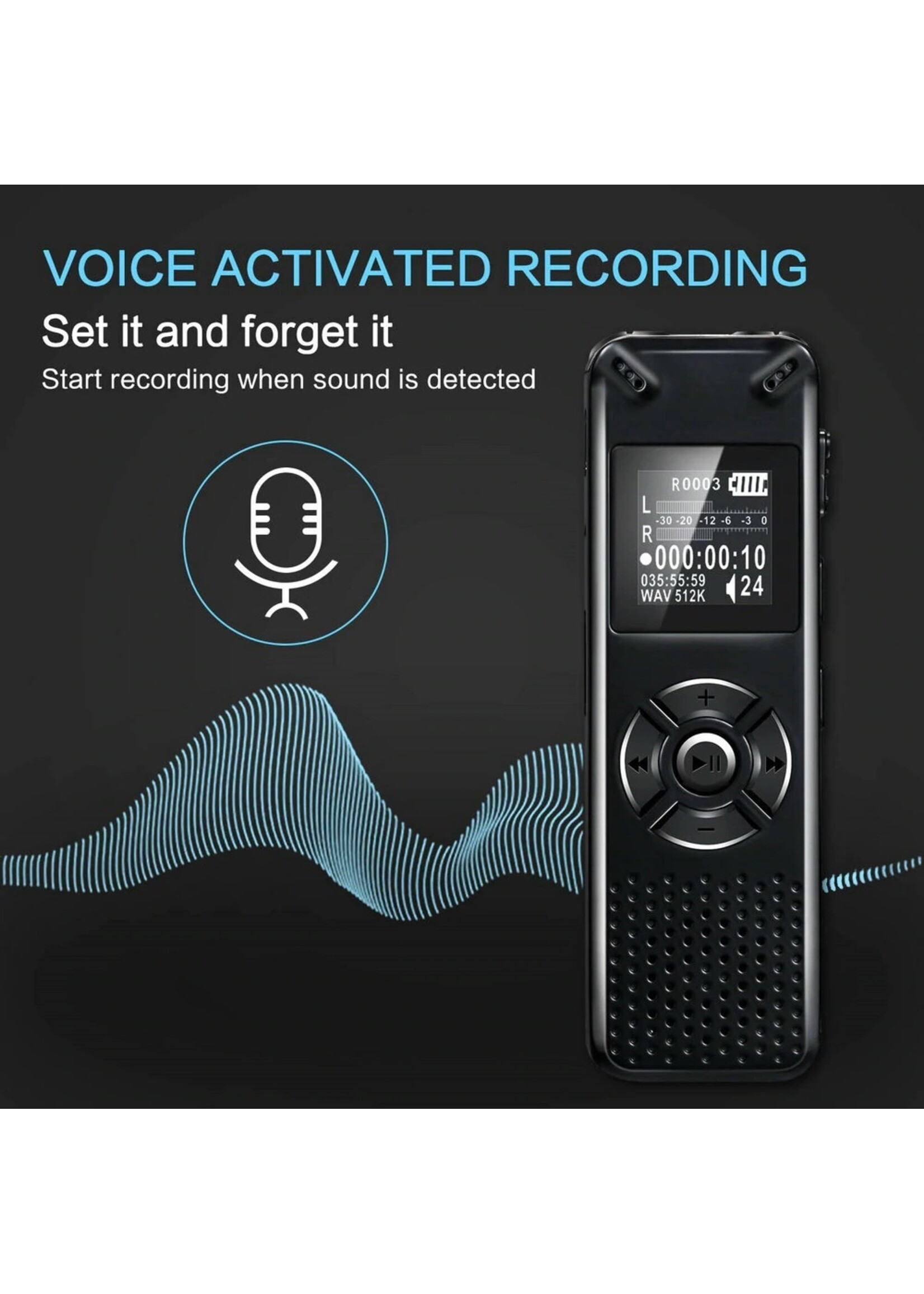 Premium Digitale Recorder - Premium Voice Recorder - Multifunctionele Voice Recorder - Dictafoon 8 GB - Audio Memo Recorder Met USB - Spraak Recorder - Sound – Geluid Recorder - Opname Apparaat - Met MP3 Speler Functie – 8GB